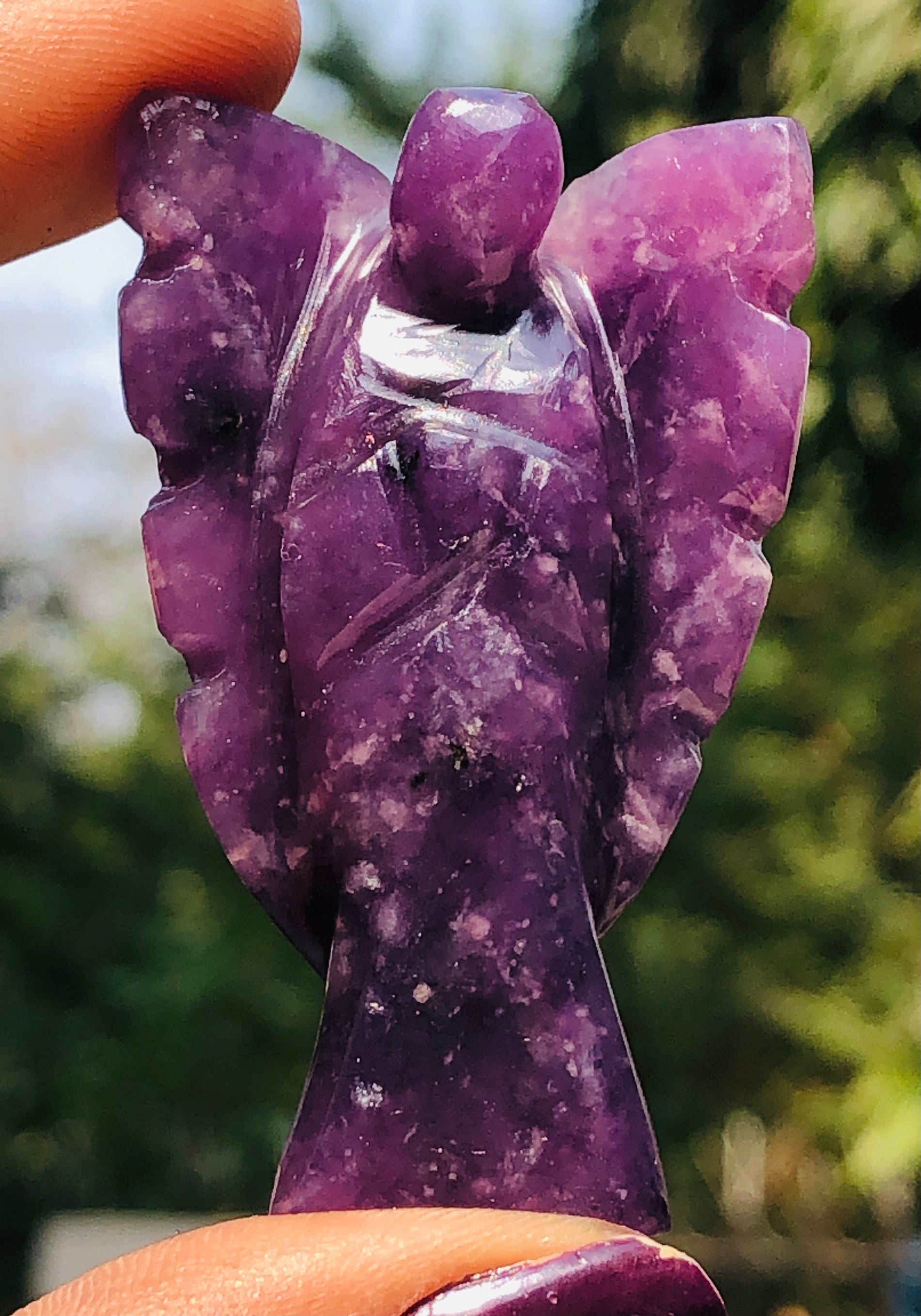 Miraculous 110.00 Cts Genuine Lepidolite Healing Premium Divine Crystal Angel