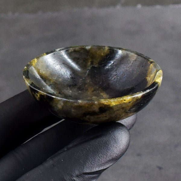 Amazing 138.00 Carats Genuine Labradorite Hand Carved  Crystal Gemstone Carving Bowl