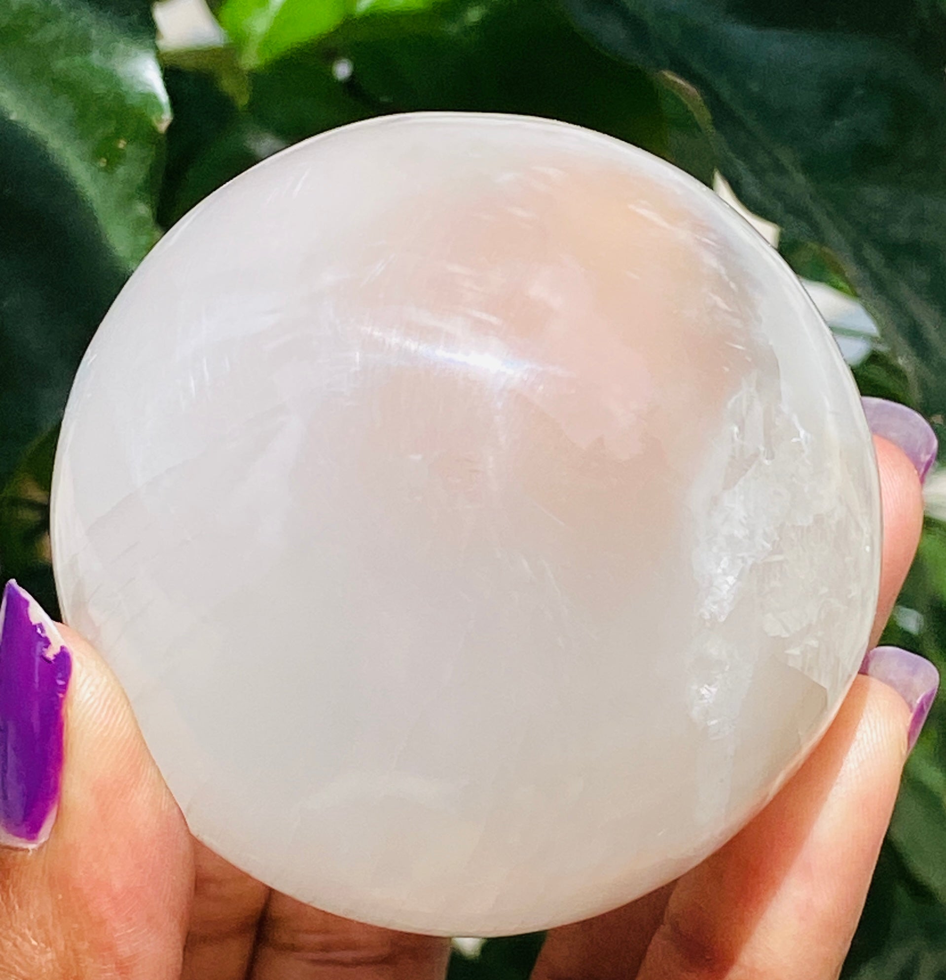 Stunning 1100.00 Cts Genuine Selenite Hand Carved Crystal Healing Sphere