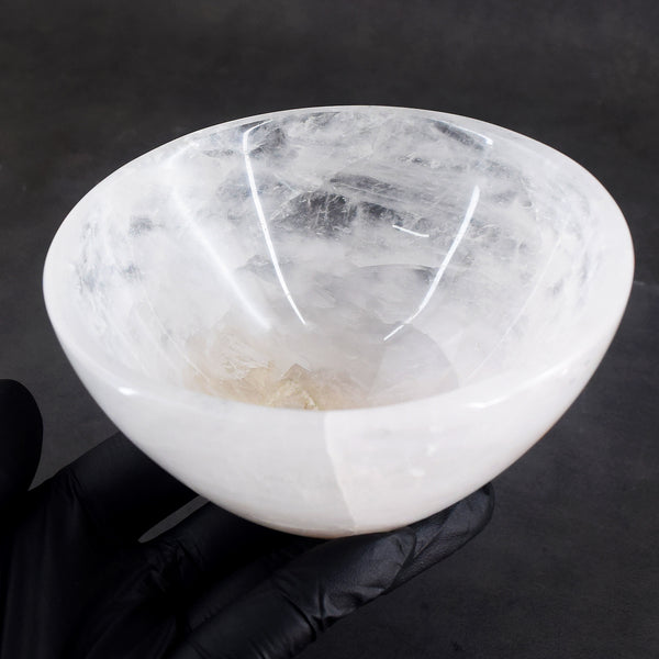Dazzling 1607.00 Carats Genuine White Quartz Hand Carved Crystal Gemstone Carving Big Bowl