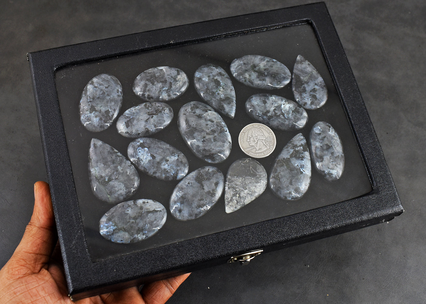 Beautiful  705.00 Carats Genuine Larvikite Untreated Gemstone Cabochon Lot