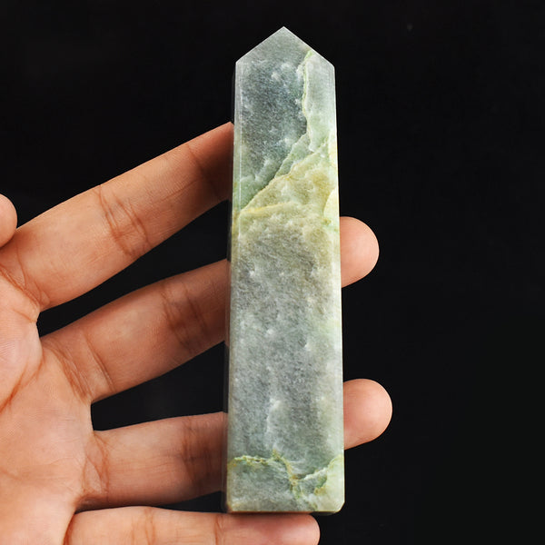Exclusive 708.00 Carats  Genuine  Aventurine Hand Carved  Healing Tower Gemstone Carving