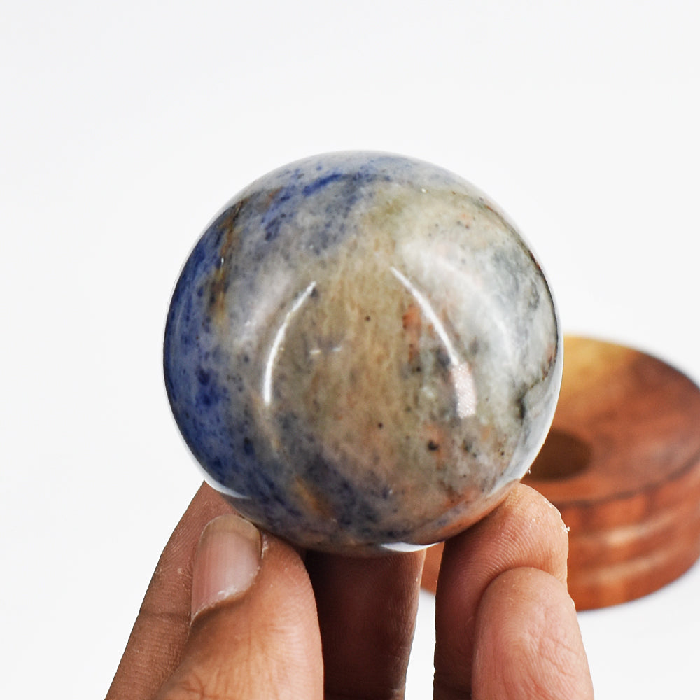 Exclusive 599.00 Cts Genuinee Sodalite Hand Carved Crystal Healing Gemstone Sphere