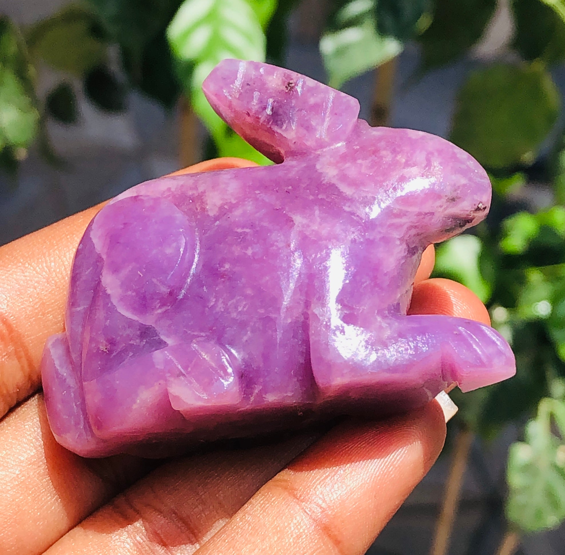 Genuine 278.00 Cts Stunning Lepidolite Hand Carved Bunny 2026  Collection