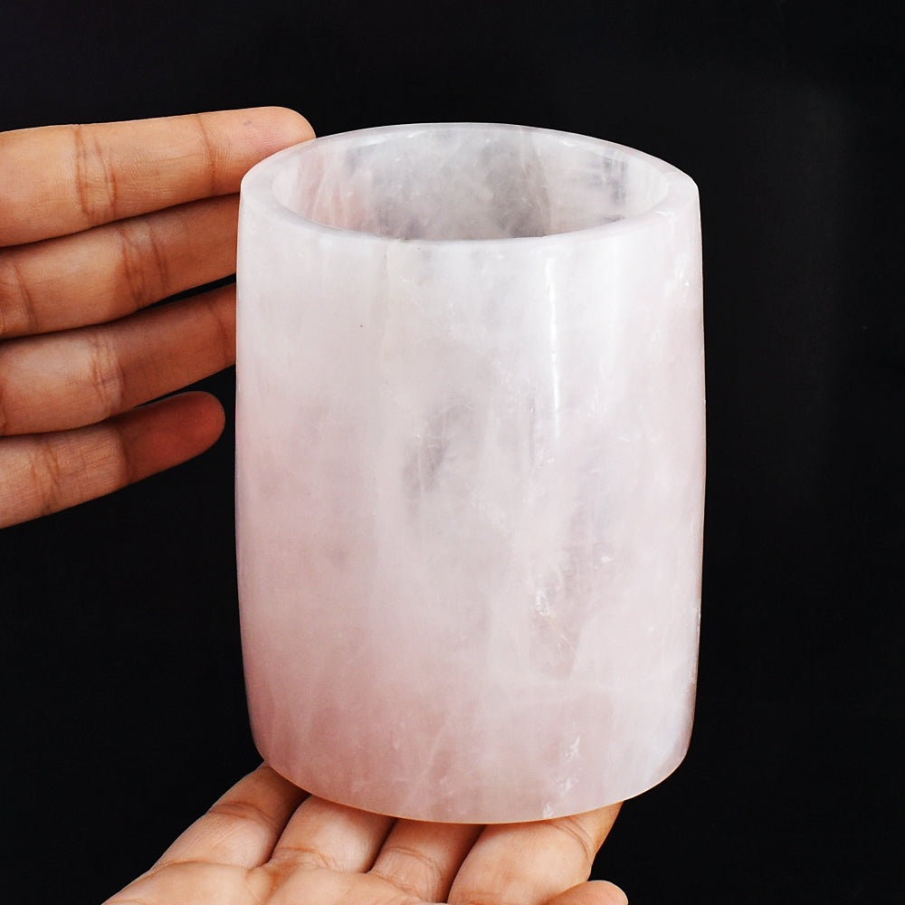 Natural 3883.00 Carats  Genuine Pink Rose Quartz Hand Carved Crystal Gemstone Carving Glass