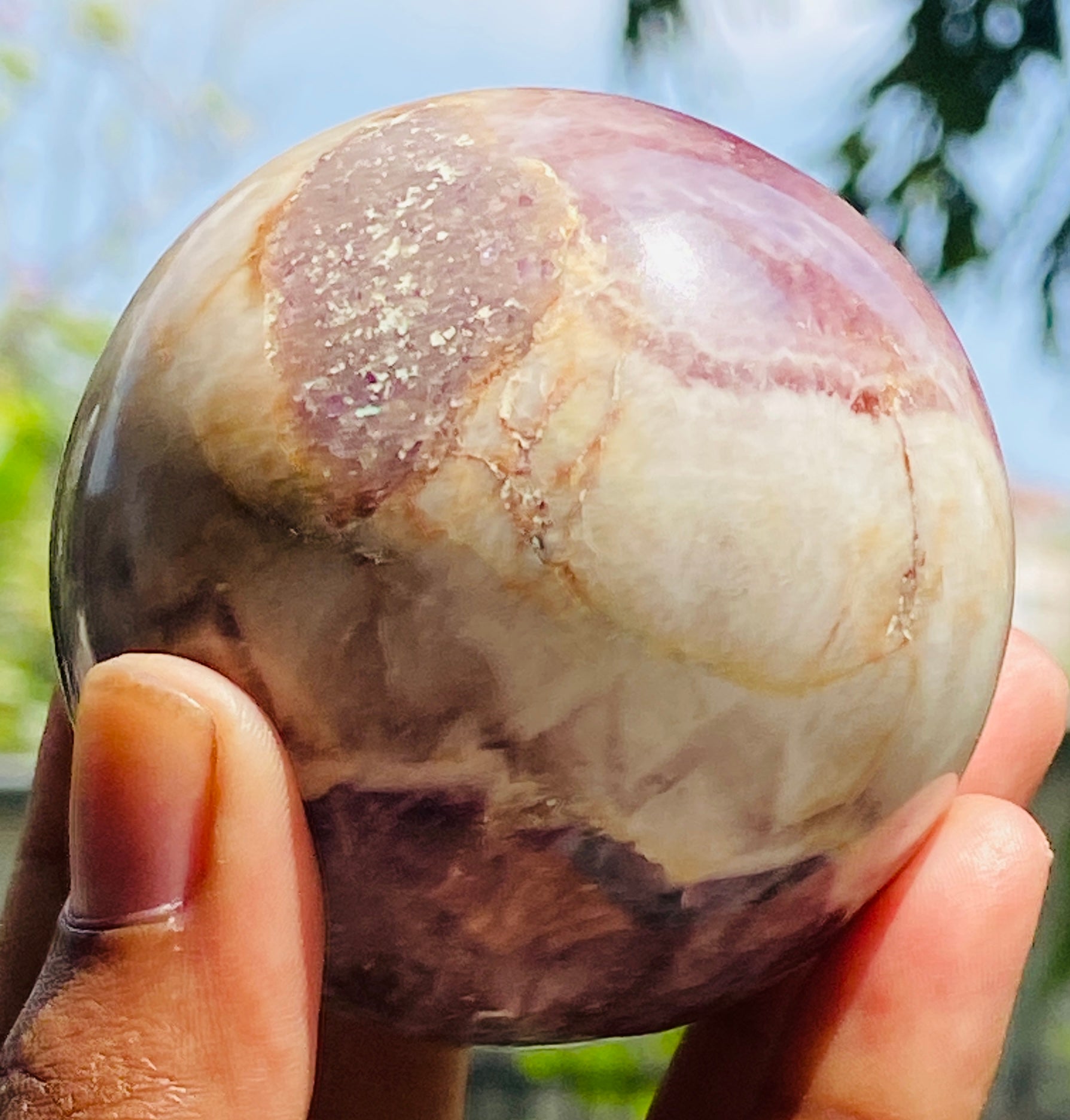 Natural 1208.00 Cts Genuine Chevron Amethyst Crystal Specimen Healing Premium Sphere