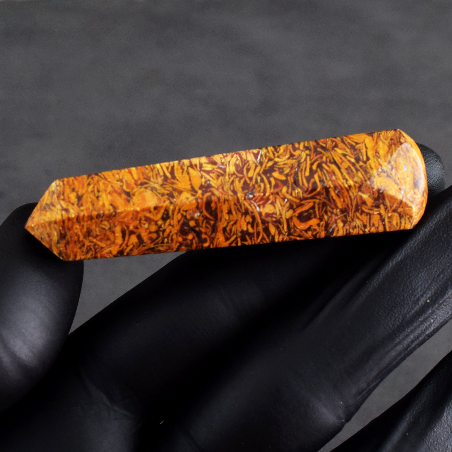 Alluring 144.00 Carats Genuine Golden Art Jasper Crystal Gemstone Healing Point