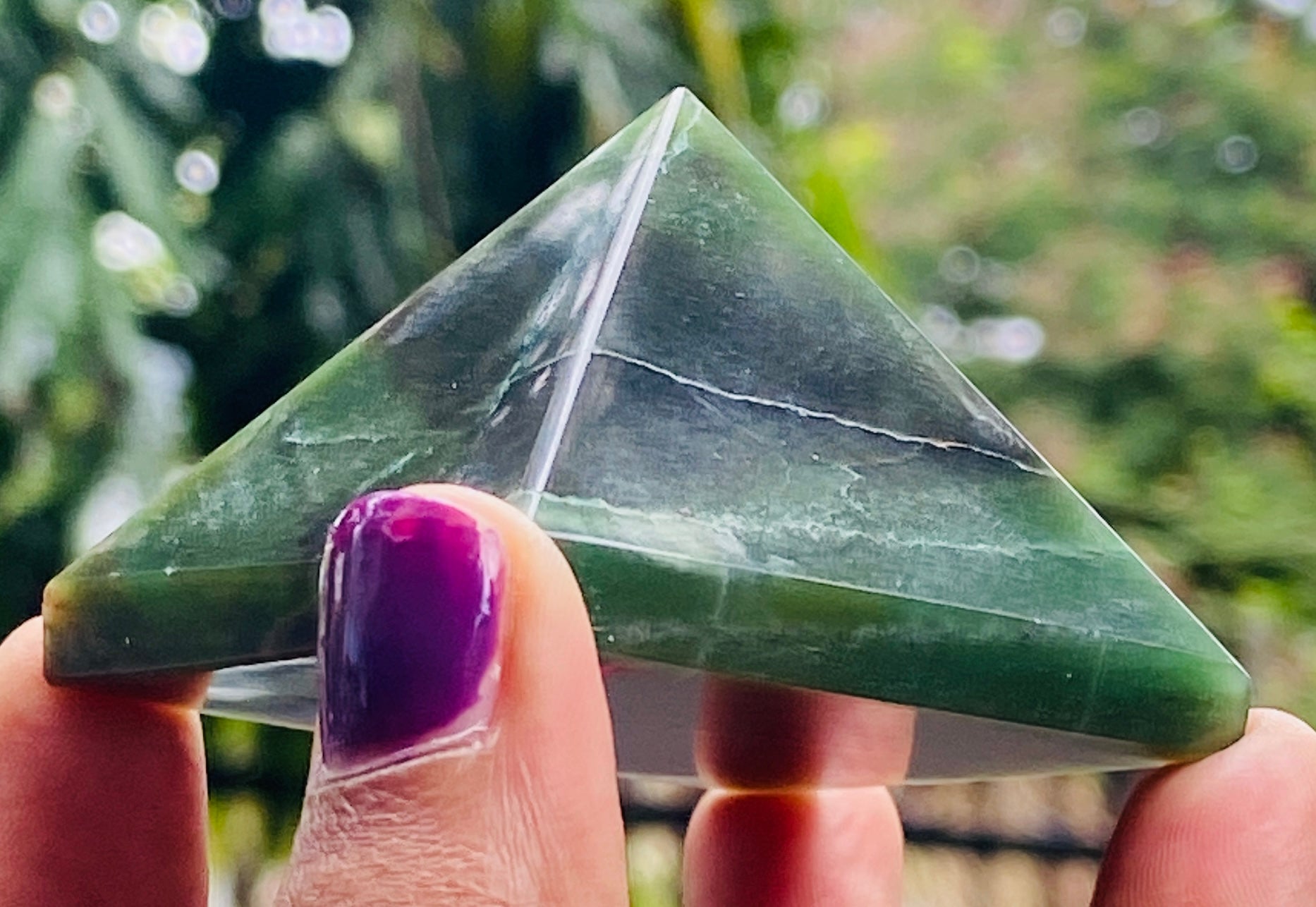 Lovely 464.00 Cts Genuine Jade Crystal Specimen Healing Divine Pyramid