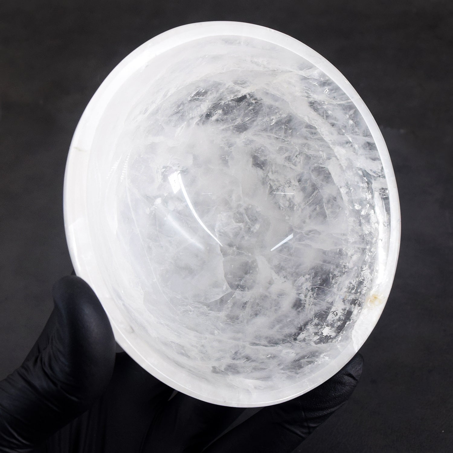 Special 1500.00 Carats Genuine White Quartz Hand Carved Crystal Gemstone Carving Big Bowl