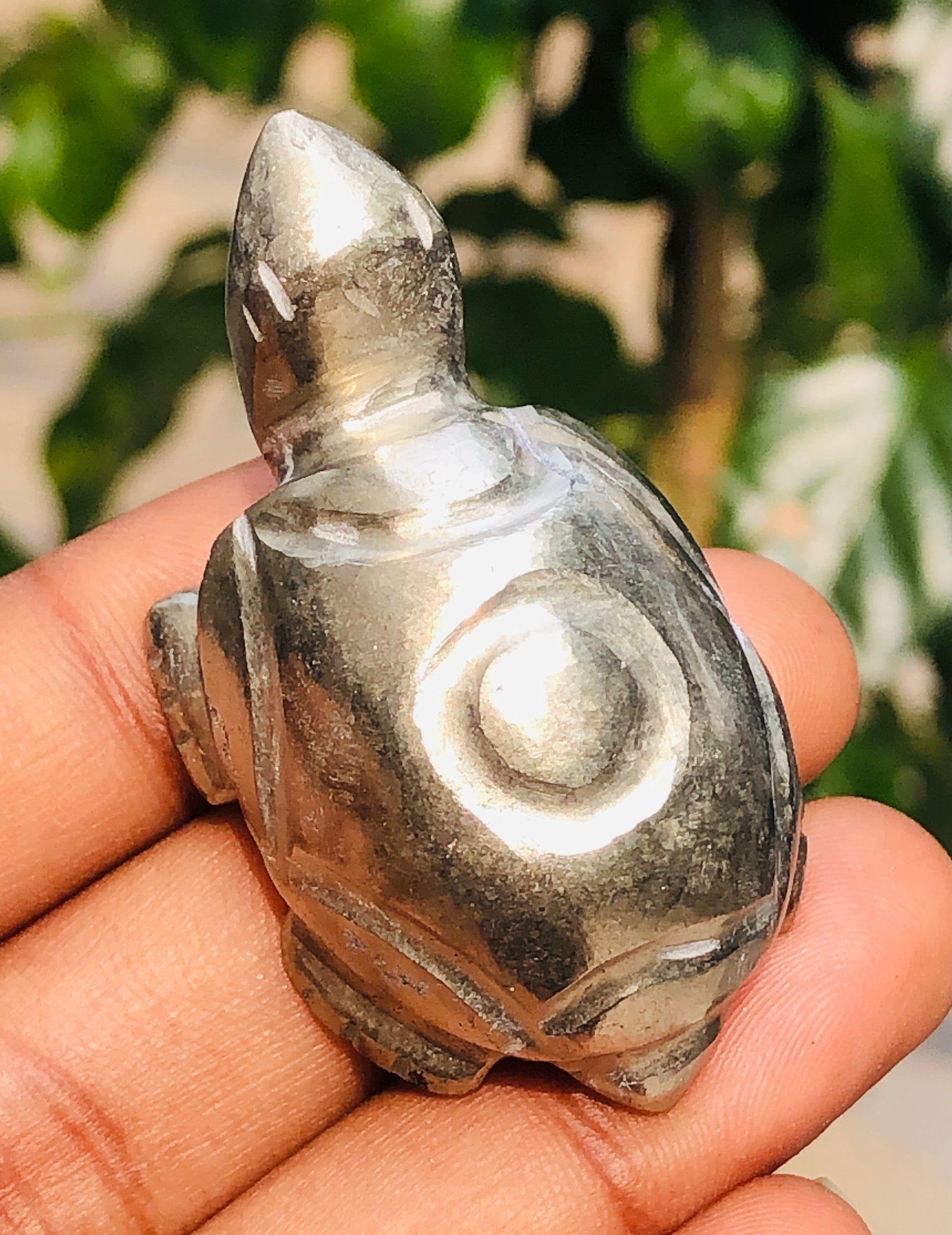 Ravishing 222.00 Cts Genuine Pyrite Hand Carved Gemstone Premium Turtle Crystal