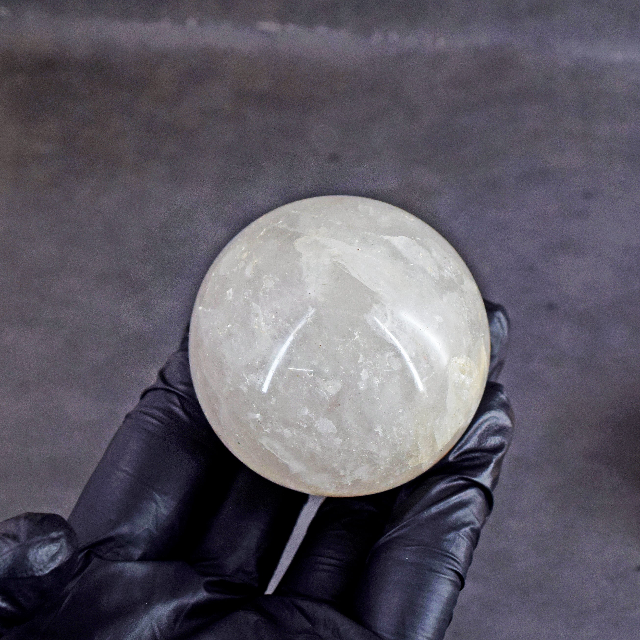 Artisian 885.00  Carats  Genuine  White Quartz  Hand  Carved  Crystal  Healing  Gemstone  Sphere