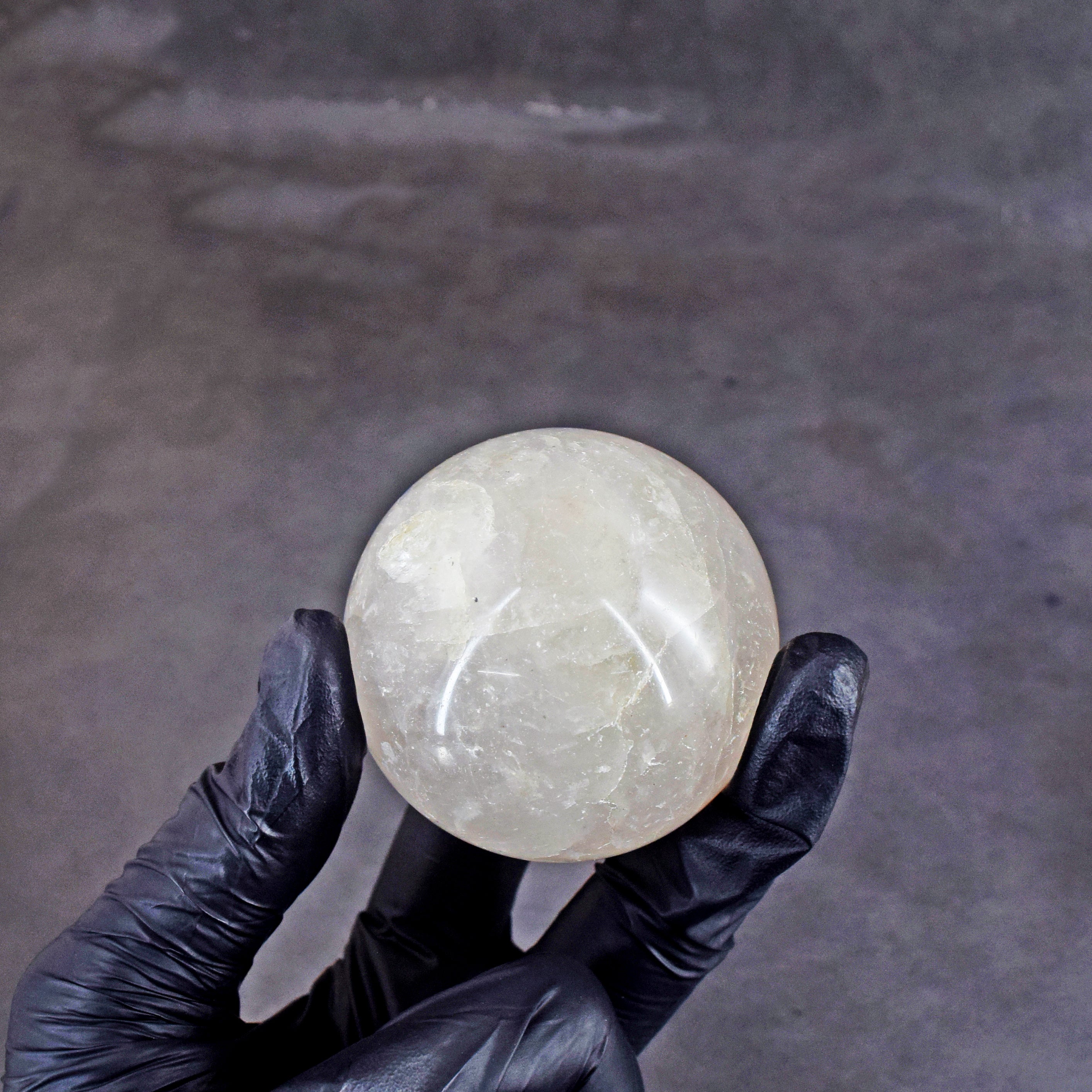 Artisian 885.00  Carats  Genuine  White Quartz  Hand  Carved  Crystal  Healing  Gemstone  Sphere