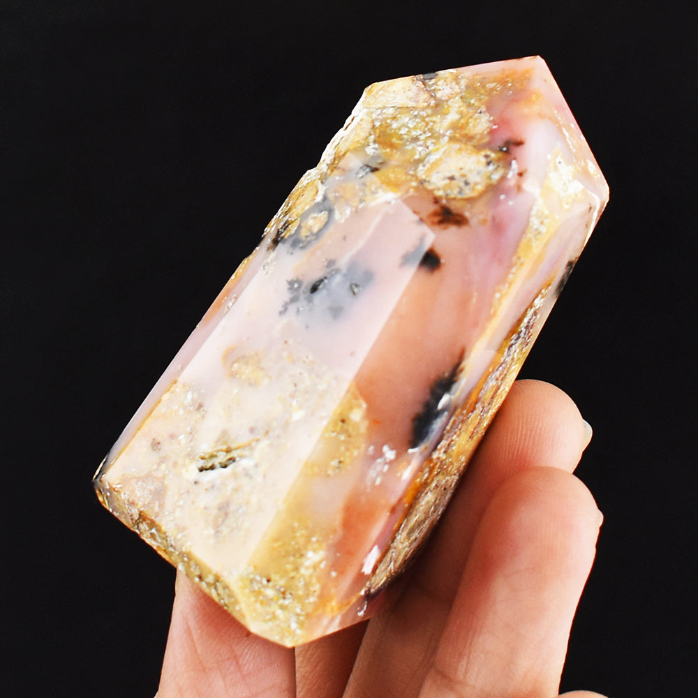 Natural 404.00 Cts Genuine Pink Opal Free Form Crystal Specimen Gemstone Healing Tower