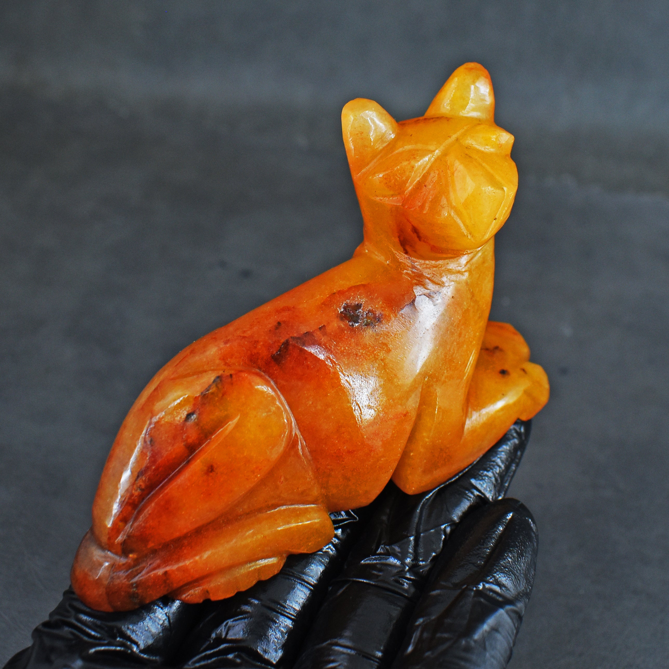 Amazing 644.00 Cts Genuine Aventurine Hand Carved Genuine Crystal Gemstone Carving Cat 2026  Collection