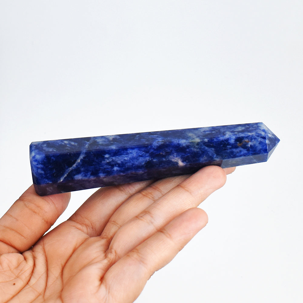 Artisian 473.00 Carats  Genuine Sodalite Hand  Carved Crystal Gemstone Healing  Point Carving