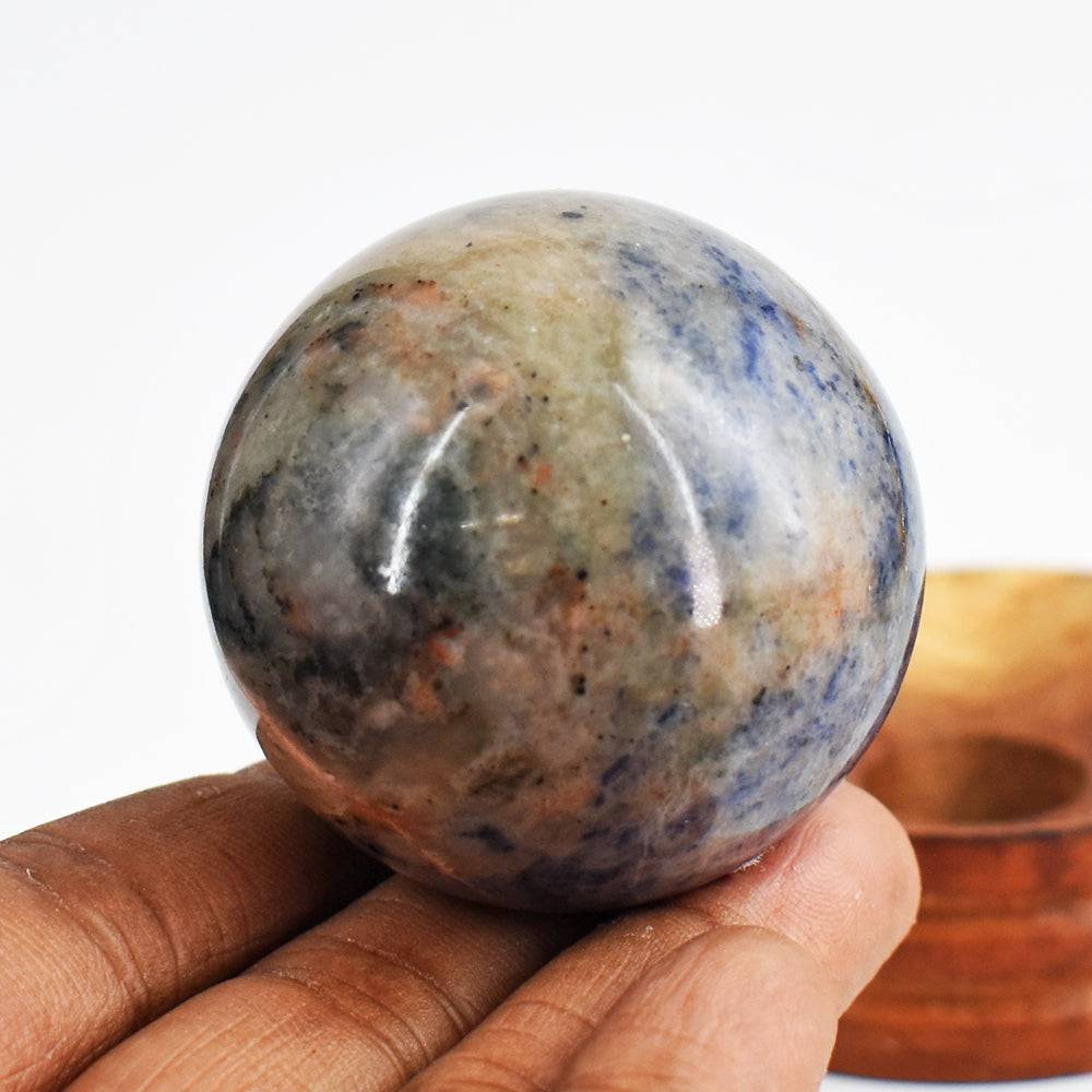 Exclusive 599.00 Cts Genuinee Sodalite Hand Carved Crystal Healing Gemstone Sphere