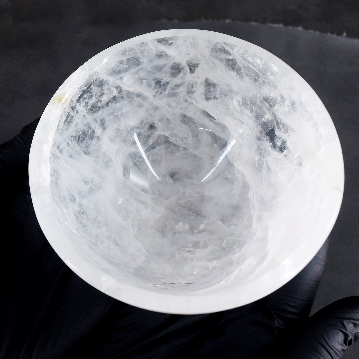 Special 1500.00 Carats Genuine White Quartz Hand Carved Crystal Gemstone Carving Big Bowl