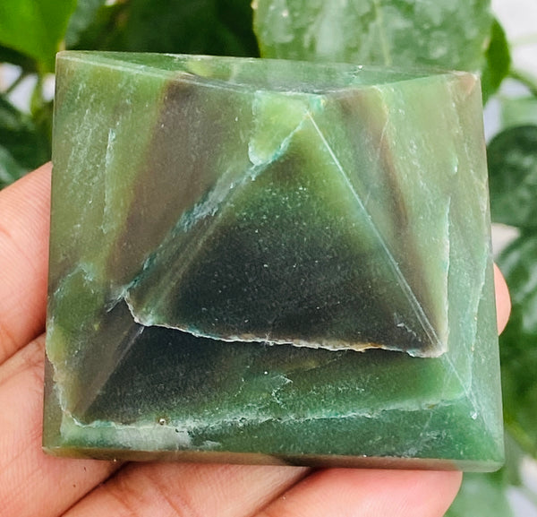 Lovely 464.00 Cts Genuine Jade Crystal Specimen Healing Divine Pyramid