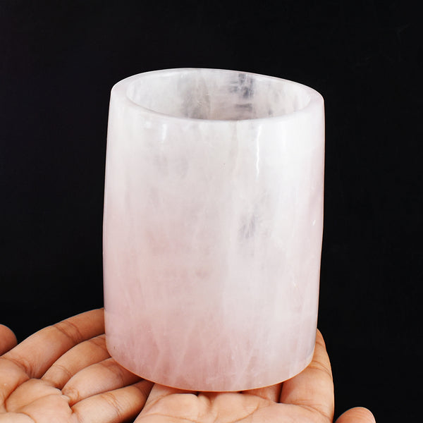 Natural 3883.00 Carats  Genuine Pink Rose Quartz Hand Carved Crystal Gemstone Carving Glass