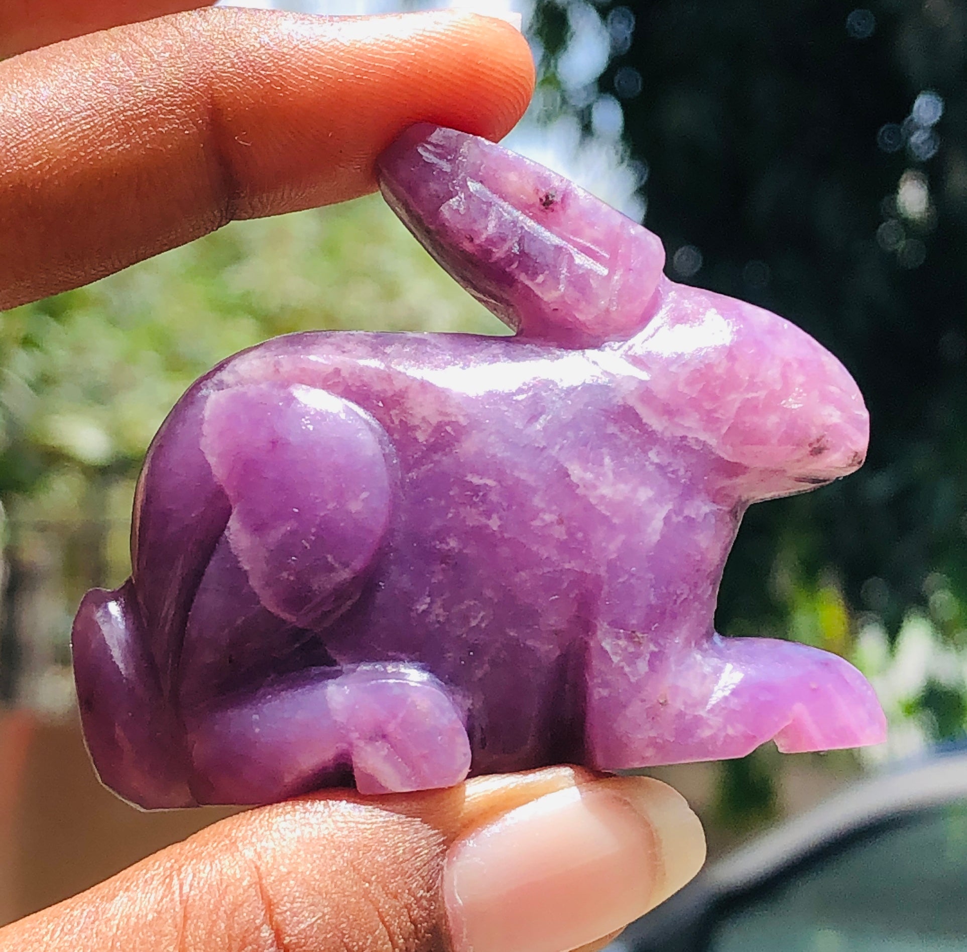 Genuine 278.00 Cts Stunning Lepidolite Hand Carved Bunny 2026  Collection