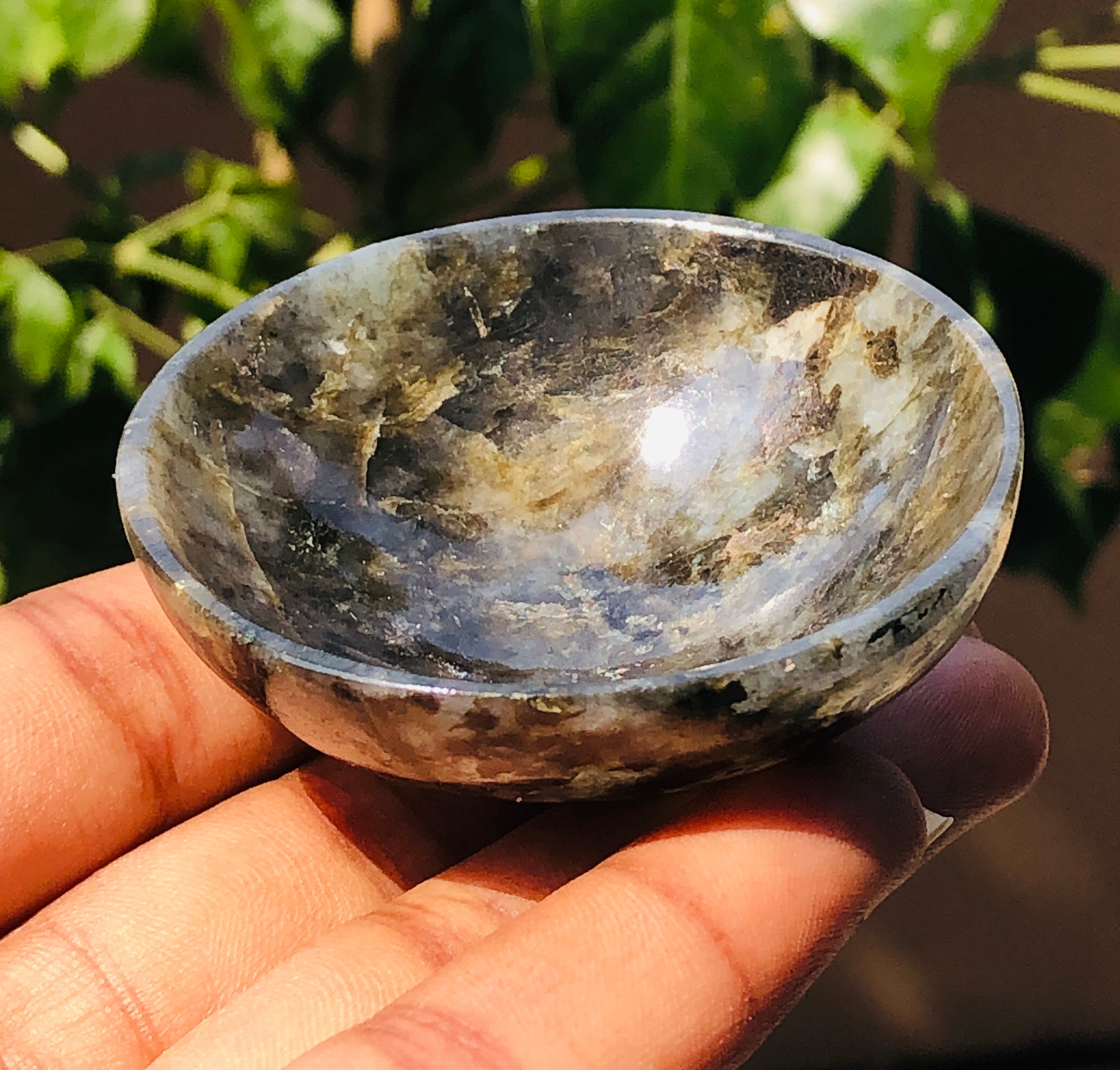 Amazing 145.00 Carats Genuine Labradorite Hand Carved Crystal Gemstone Carving Bowl