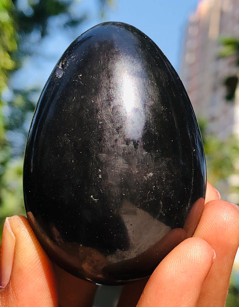 Pleasing 584.00 Cts Genuine Black Tourmaline Healing Crystal Premium Egg