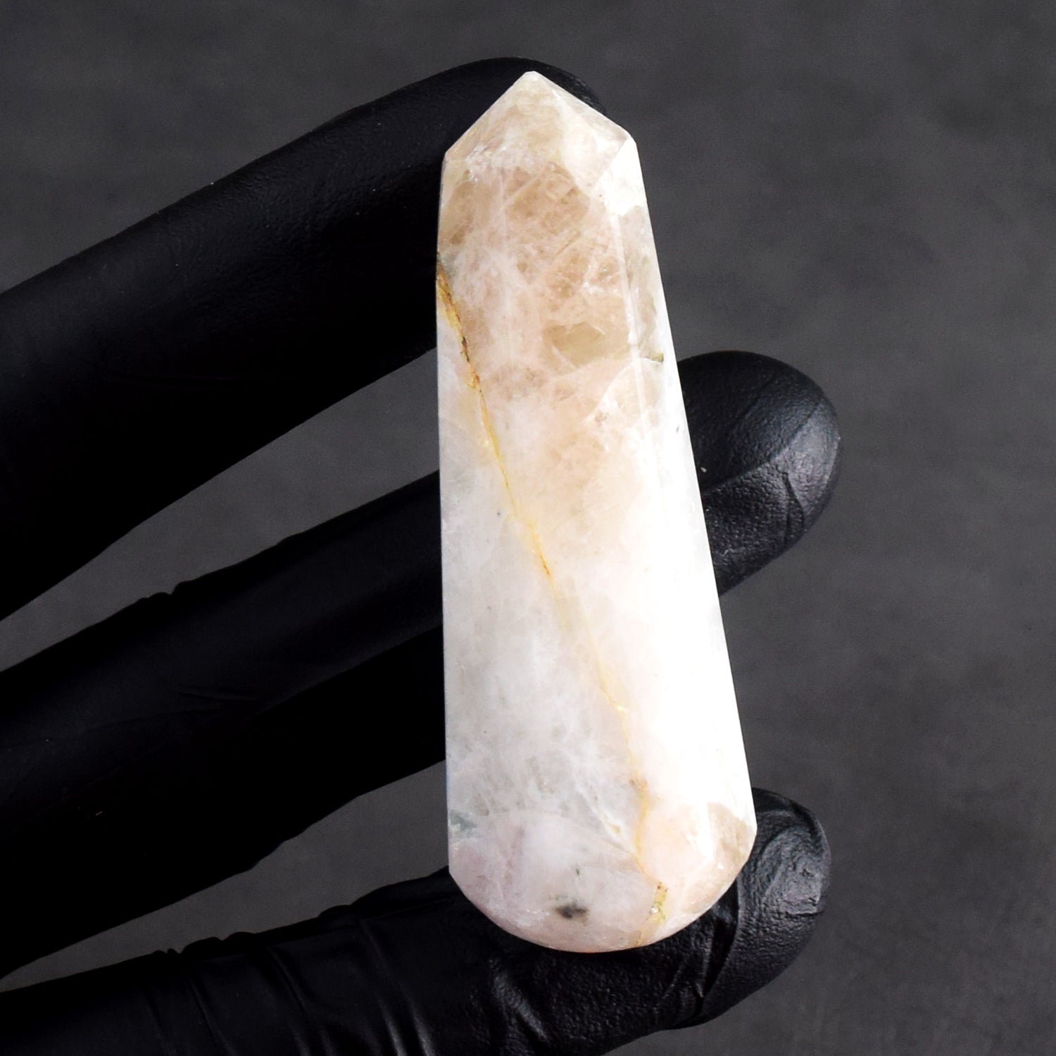Flashy 152.00 Cts Genuine Blue Flash Moonstone Hand Carved Crystal Gemstone Healing Point
