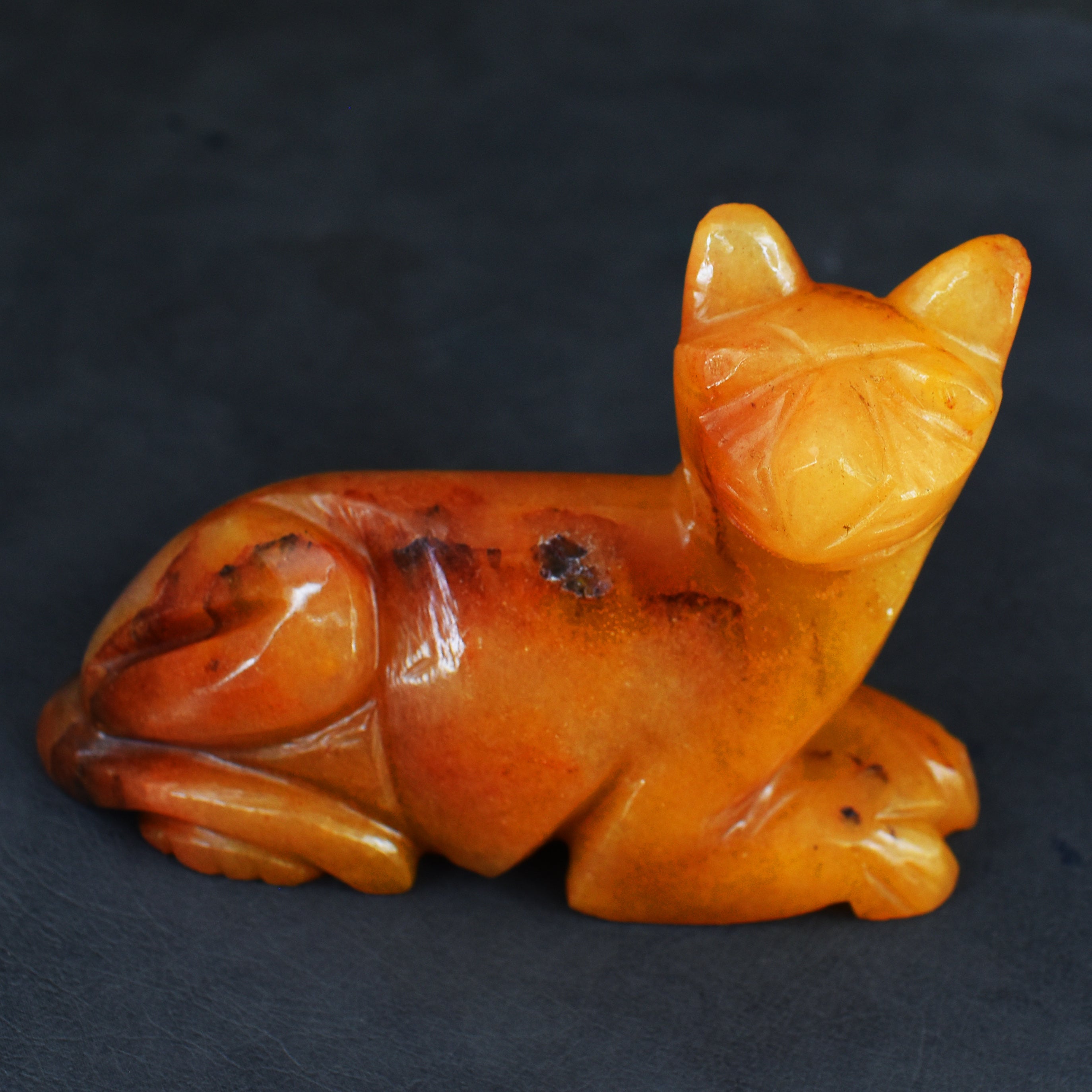 Amazing 644.00 Cts Genuine Aventurine Hand Carved Genuine Crystal Gemstone Carving Cat 2026  Collection