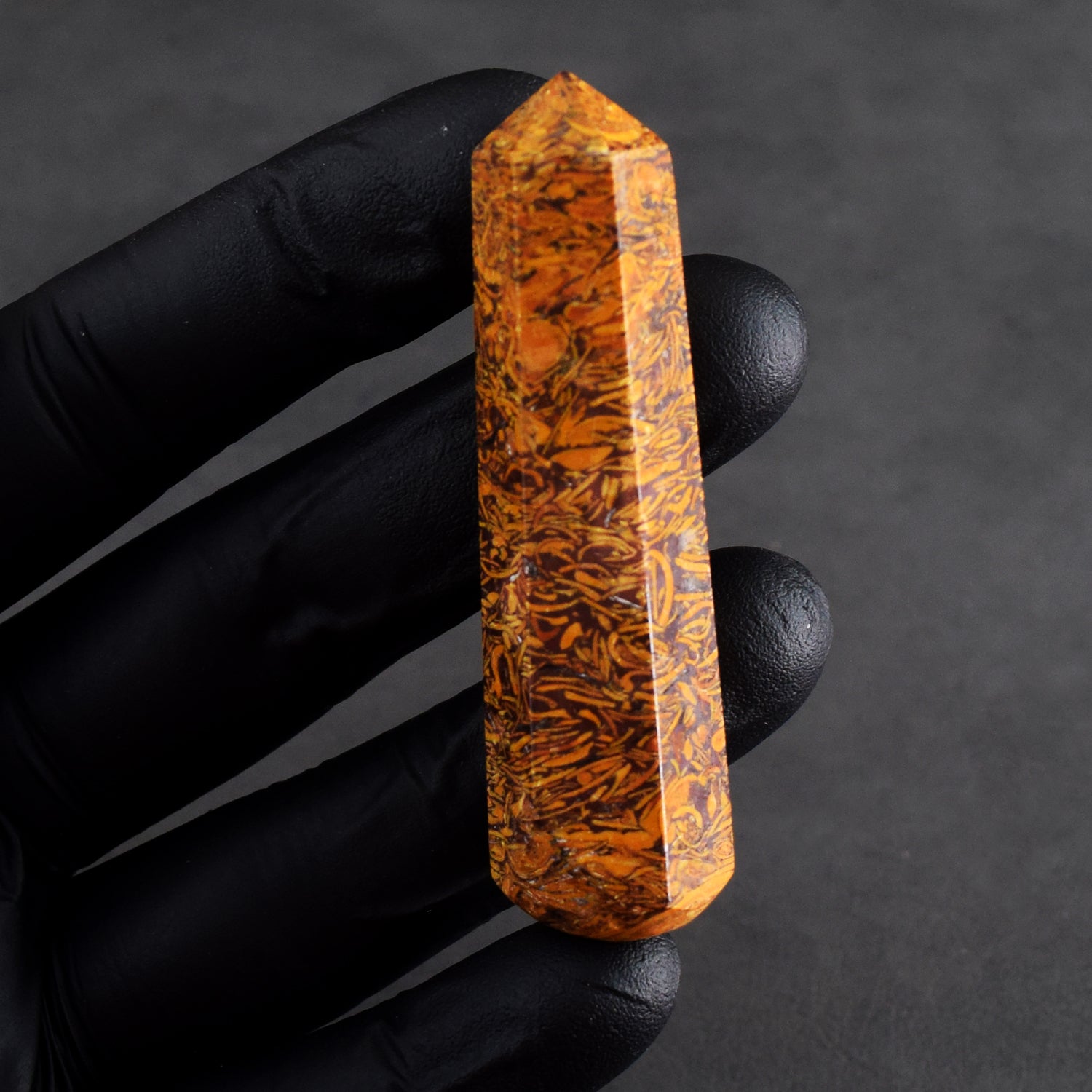 Alluring 144.00 Carats Genuine Golden Art Jasper Crystal Gemstone Healing Point