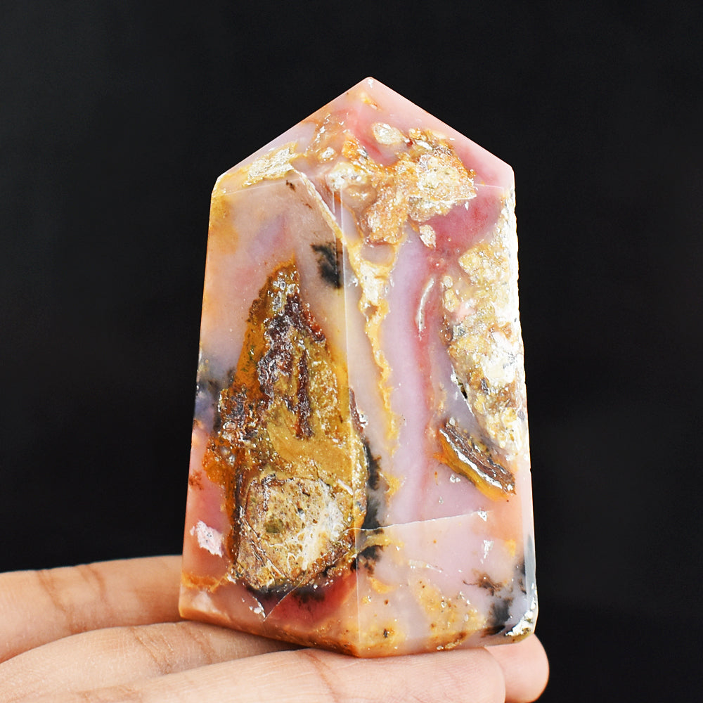 Natural 404.00 Cts Genuine Pink Opal Free Form Crystal Specimen Gemstone Healing Tower