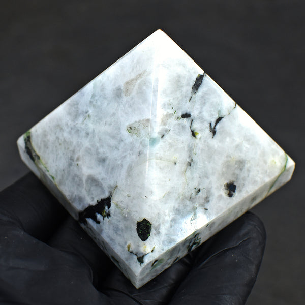 Beautiful 665.00 Cts Genuine Moonstone Healing Divine Crystal Specimen Pyramid