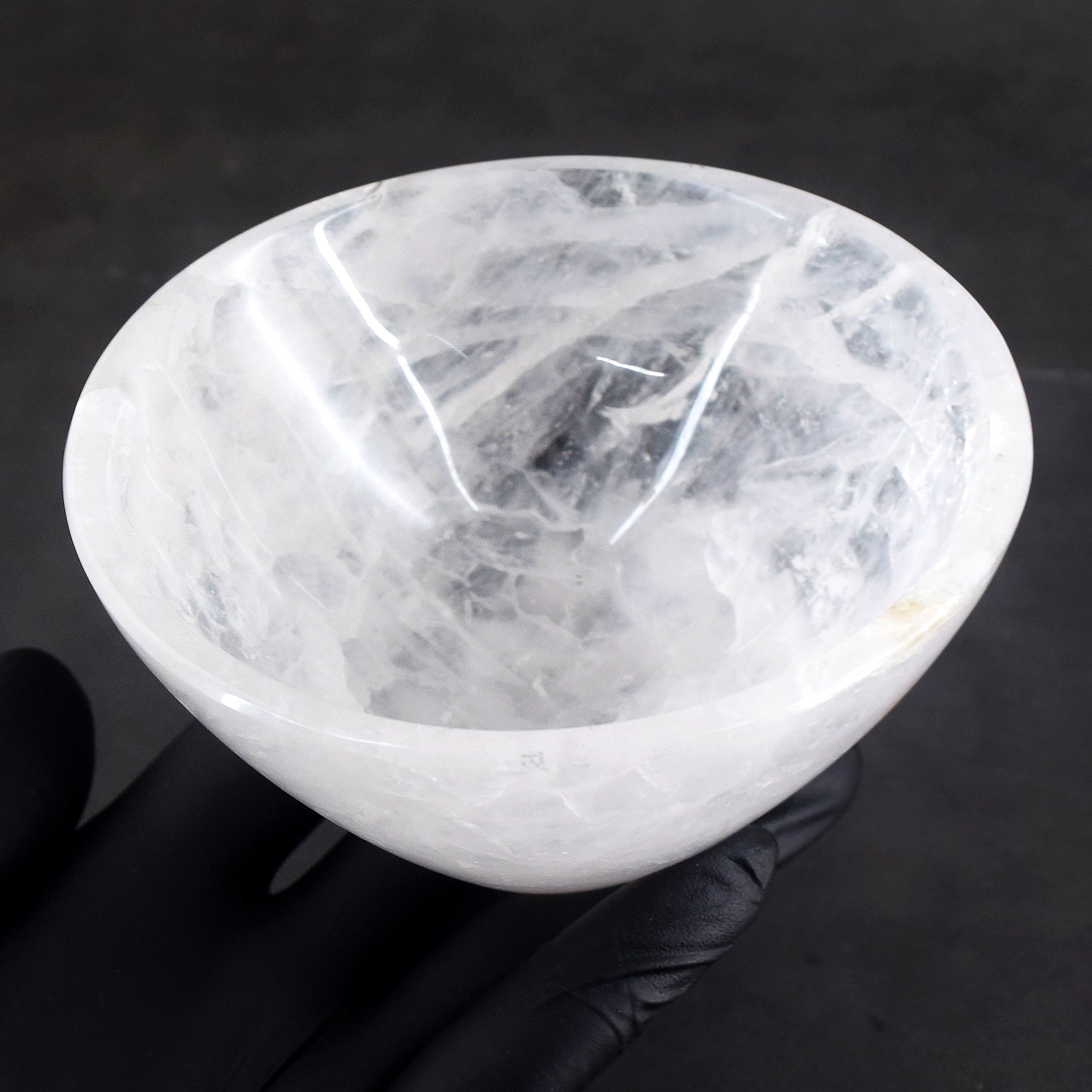 Special 1500.00 Carats Genuine White Quartz Hand Carved Crystal Gemstone Carving Big Bowl