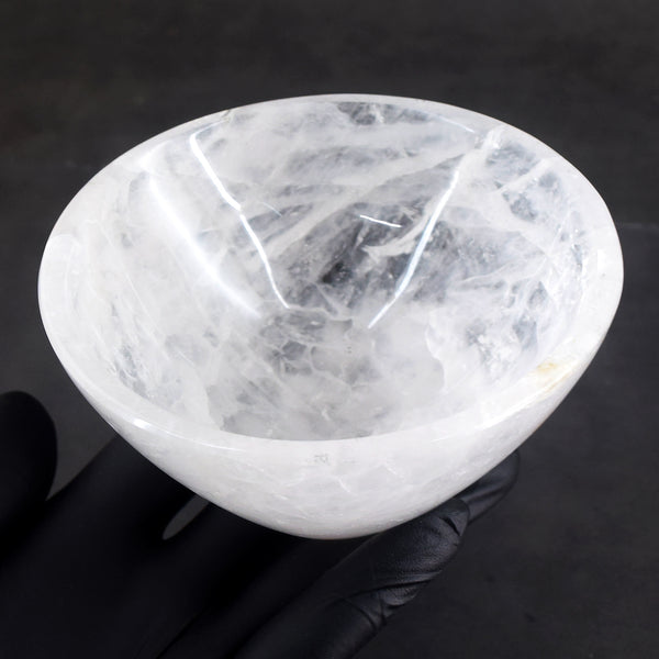 Special 1500.00 Carats Genuine White Quartz Hand Carved Crystal Gemstone Carving Big Bowl