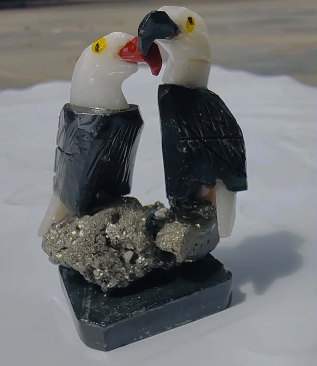Cordial 322.00 Cts Genuine Mini Spinel & White Agate Carved Love Bird 2026  Collection