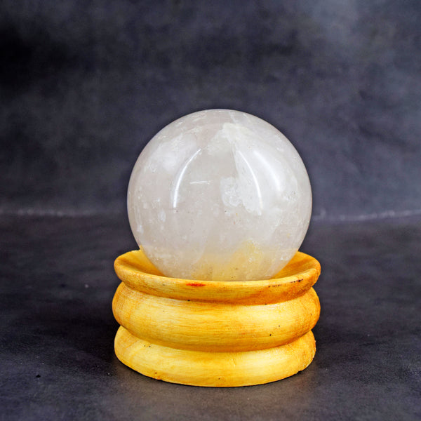 Artisian 885.00  Carats  Genuine  White Quartz  Hand  Carved  Crystal  Healing  Gemstone  Sphere