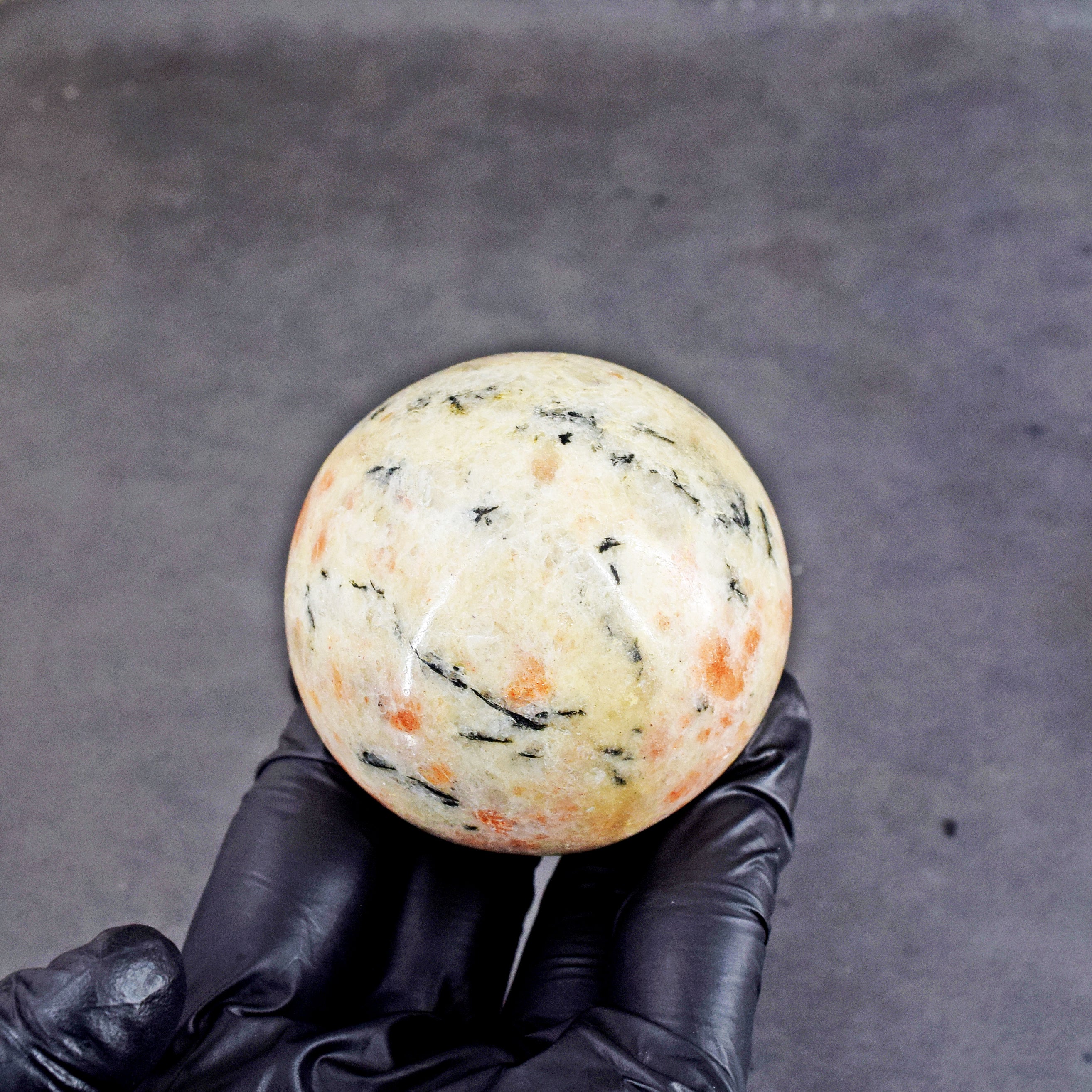 Gorgeous 1076.00 Cts Genuine Sunstone Hand Carved Healing Sphere