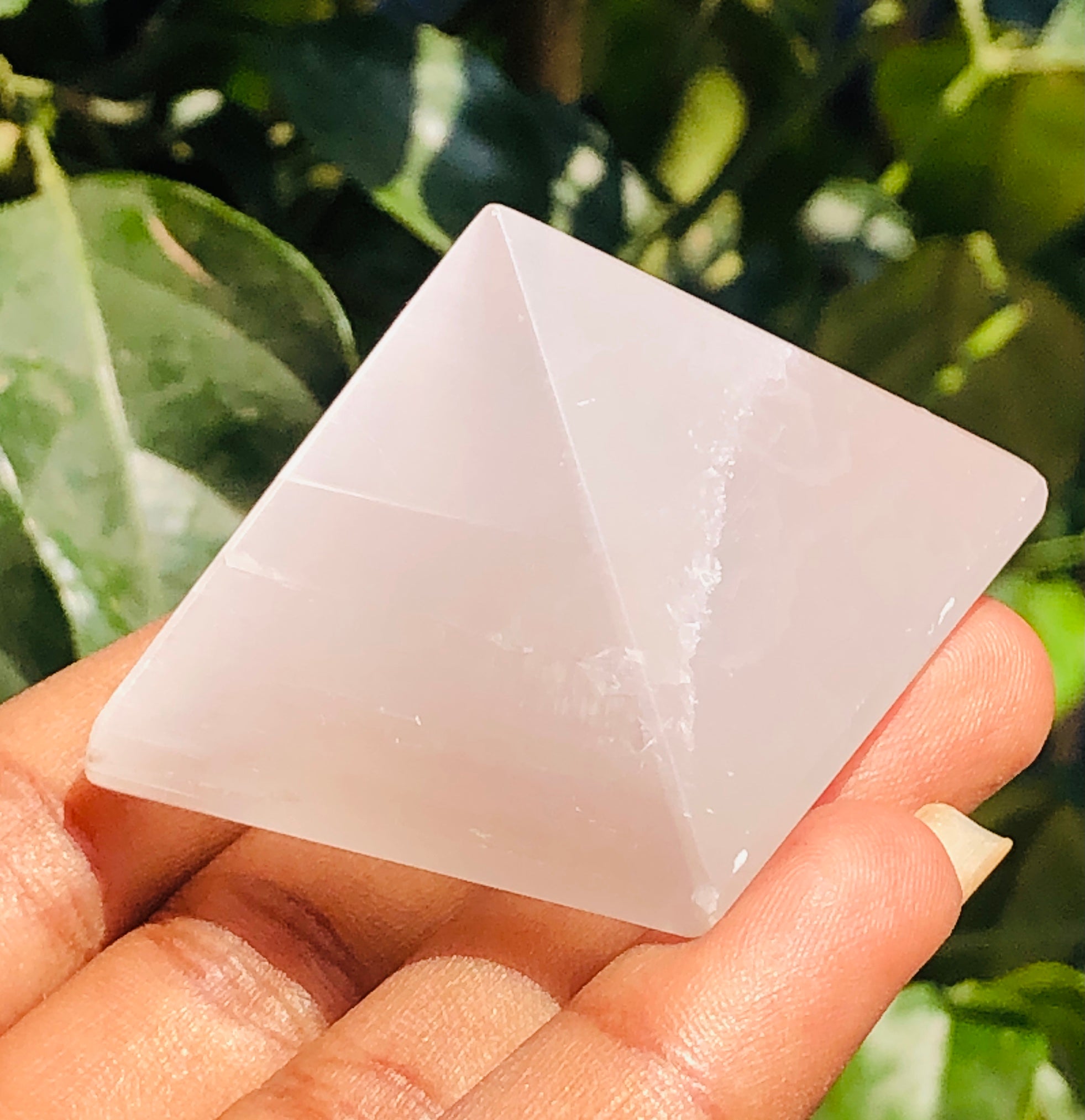 Natural 220.00 Cts Genuine Selenite Crystal Specimen Healing Divine Pyramid