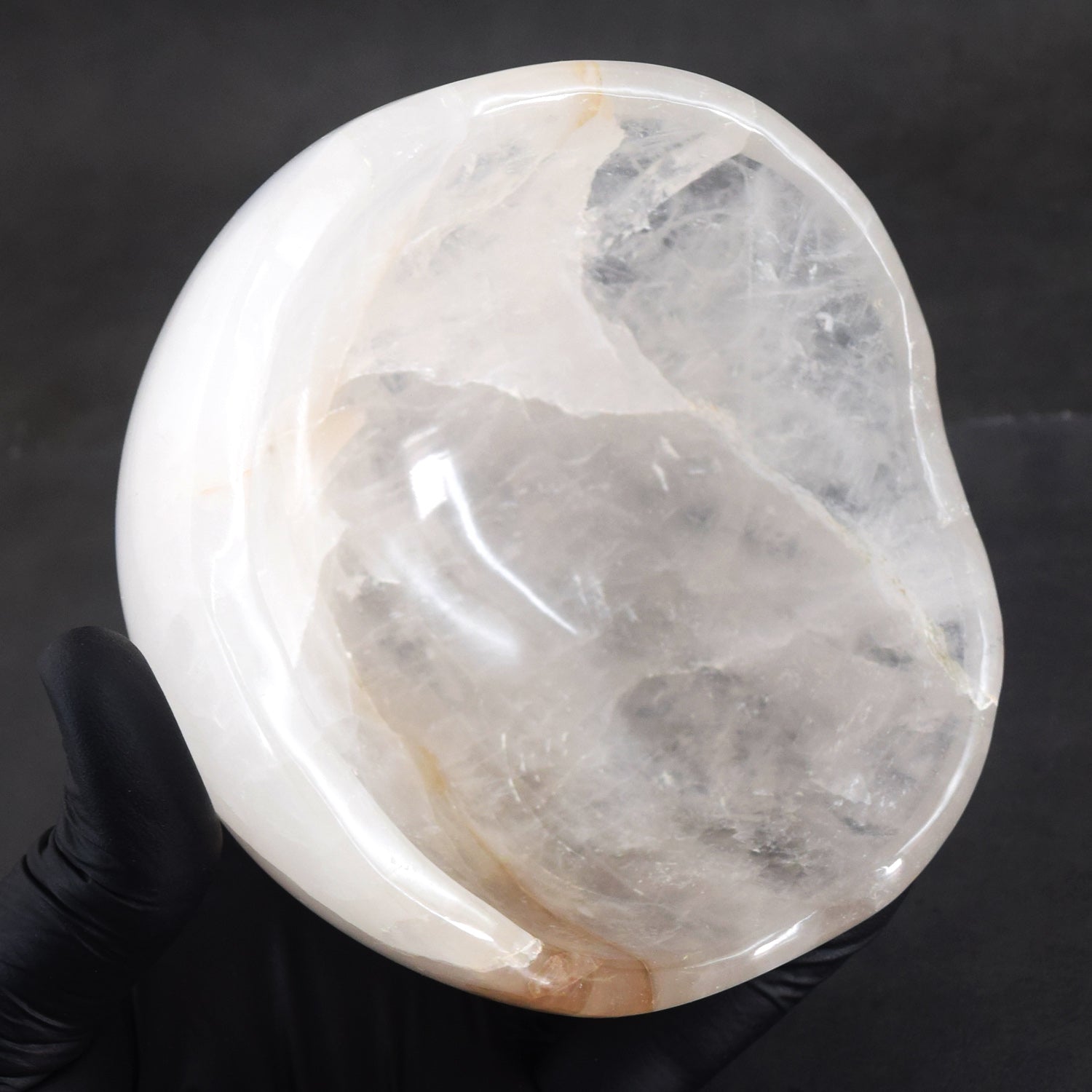 Very Attractive 3056.00 Carats Genuine White Quartz Hand Carved Crystal Gemstone Carving Big Bowl