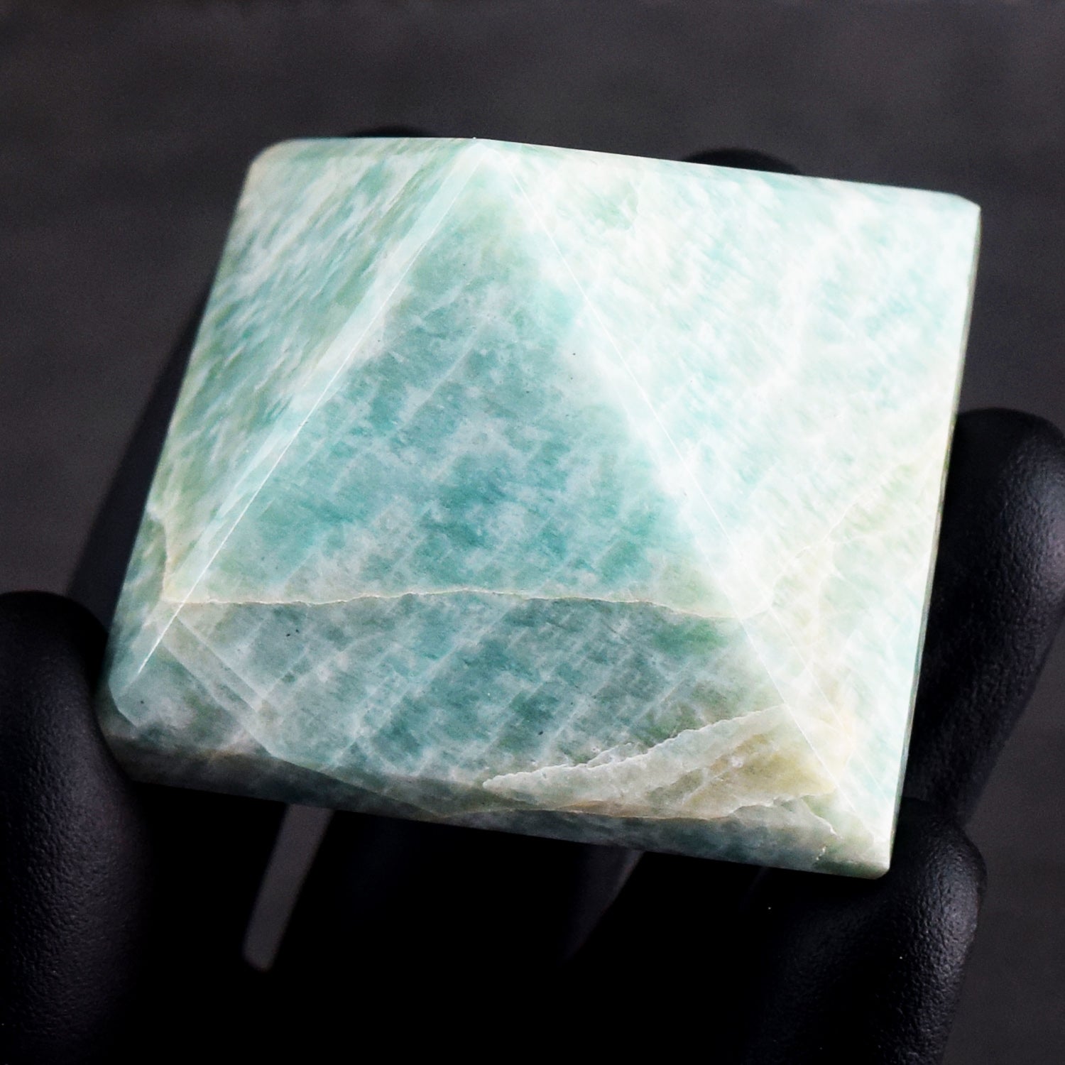 Couteous 470.00 Cts Genuine Amzonite Healing Crystal Specimen Premium Divine Pyramid