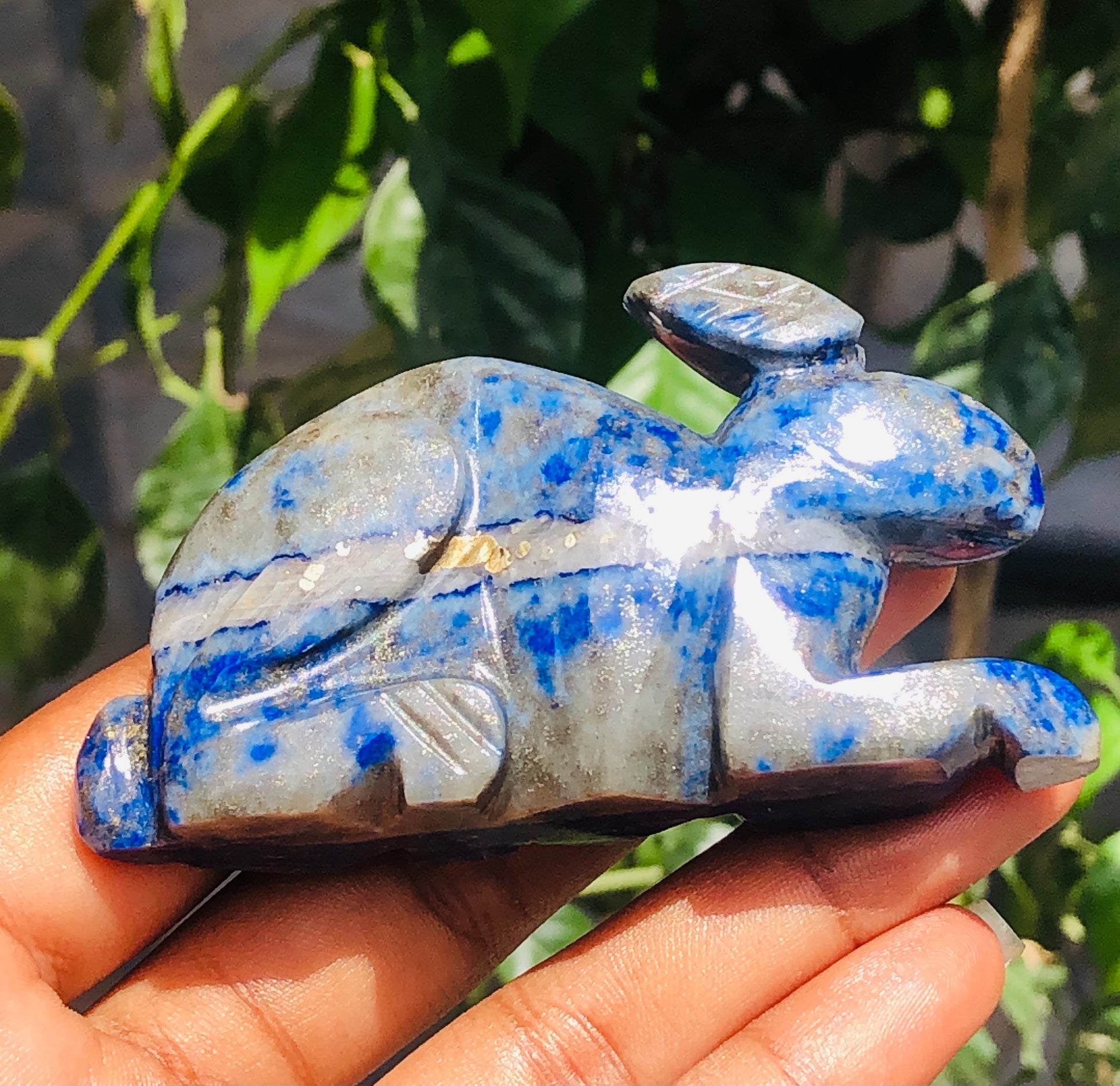 Beautiful 449.00 Carats Genuine Lapis Lazuli Hand Carved  Gemstone  Bunny Carving 2026  Collection