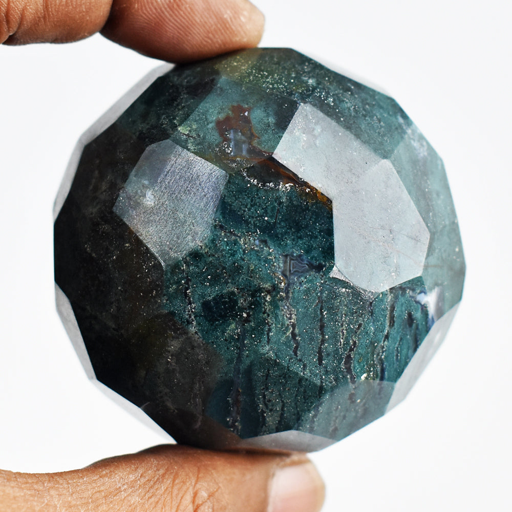 Natural 1007.00  Carats  Genuine  Moss Agate  Hand Carved  Faceted  Healing   Sphere