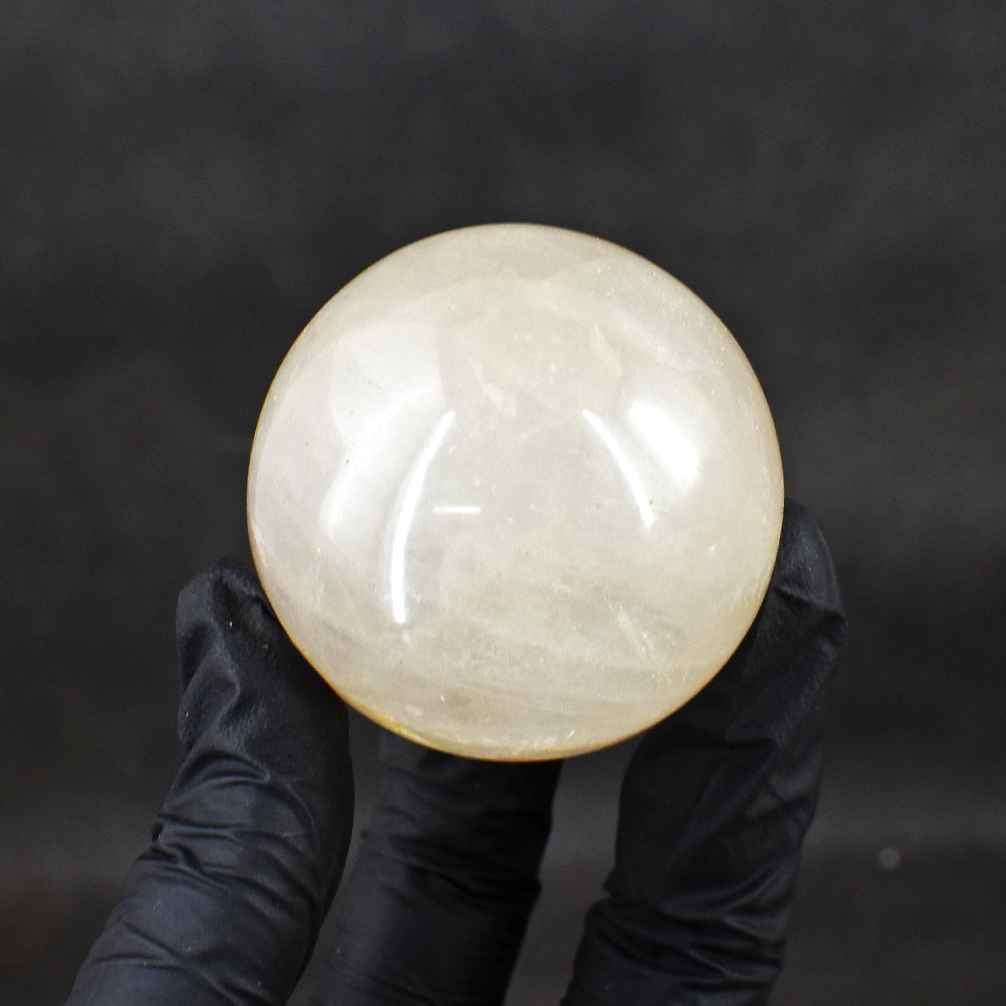 Elegant 677.00 Carats Genuine White Quartz Hand Carved Crystal  Healing Gemstone Sphere