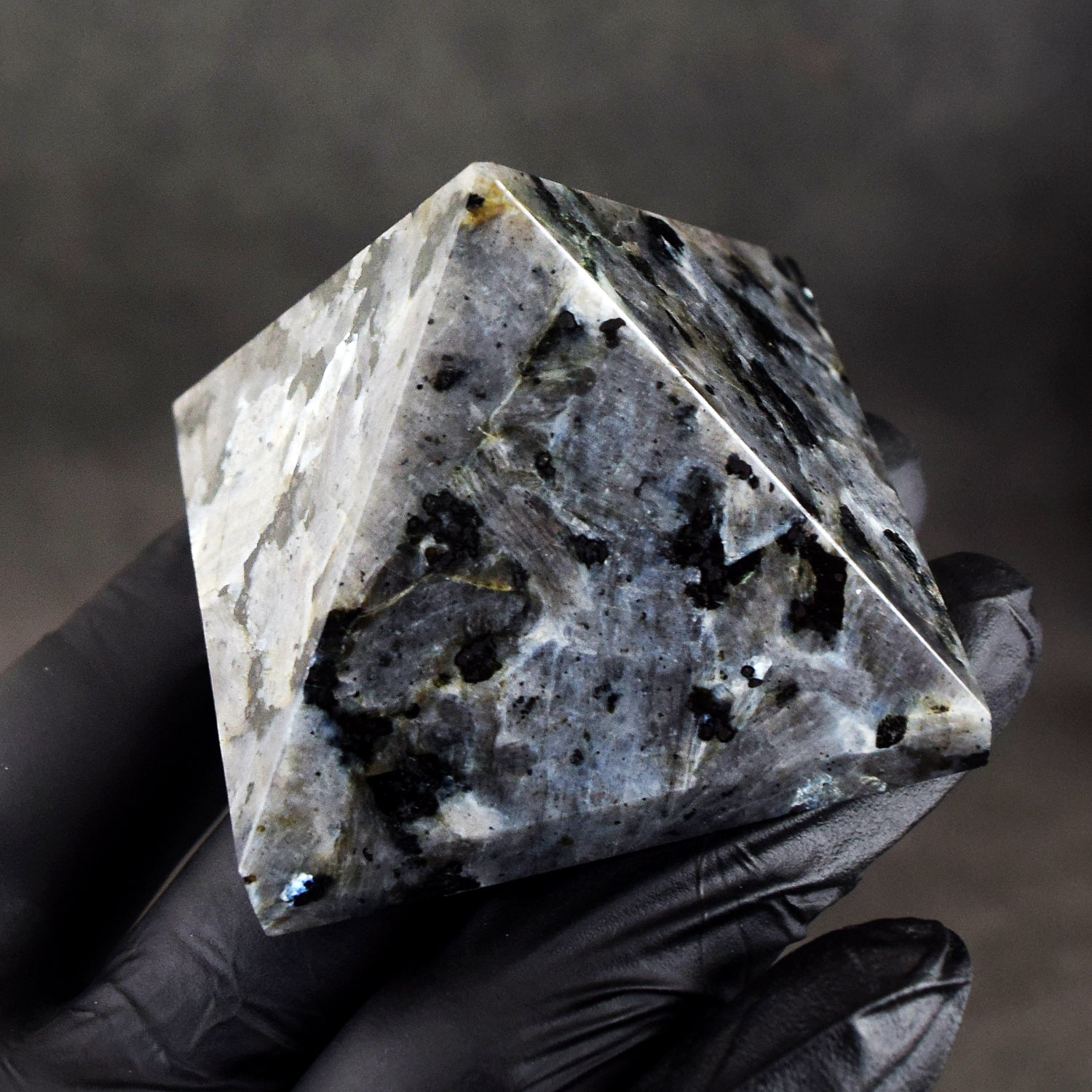 Lovely 600.00 Cts Genuine Larvikite Crystal Specimen Healing Divine Pyramid