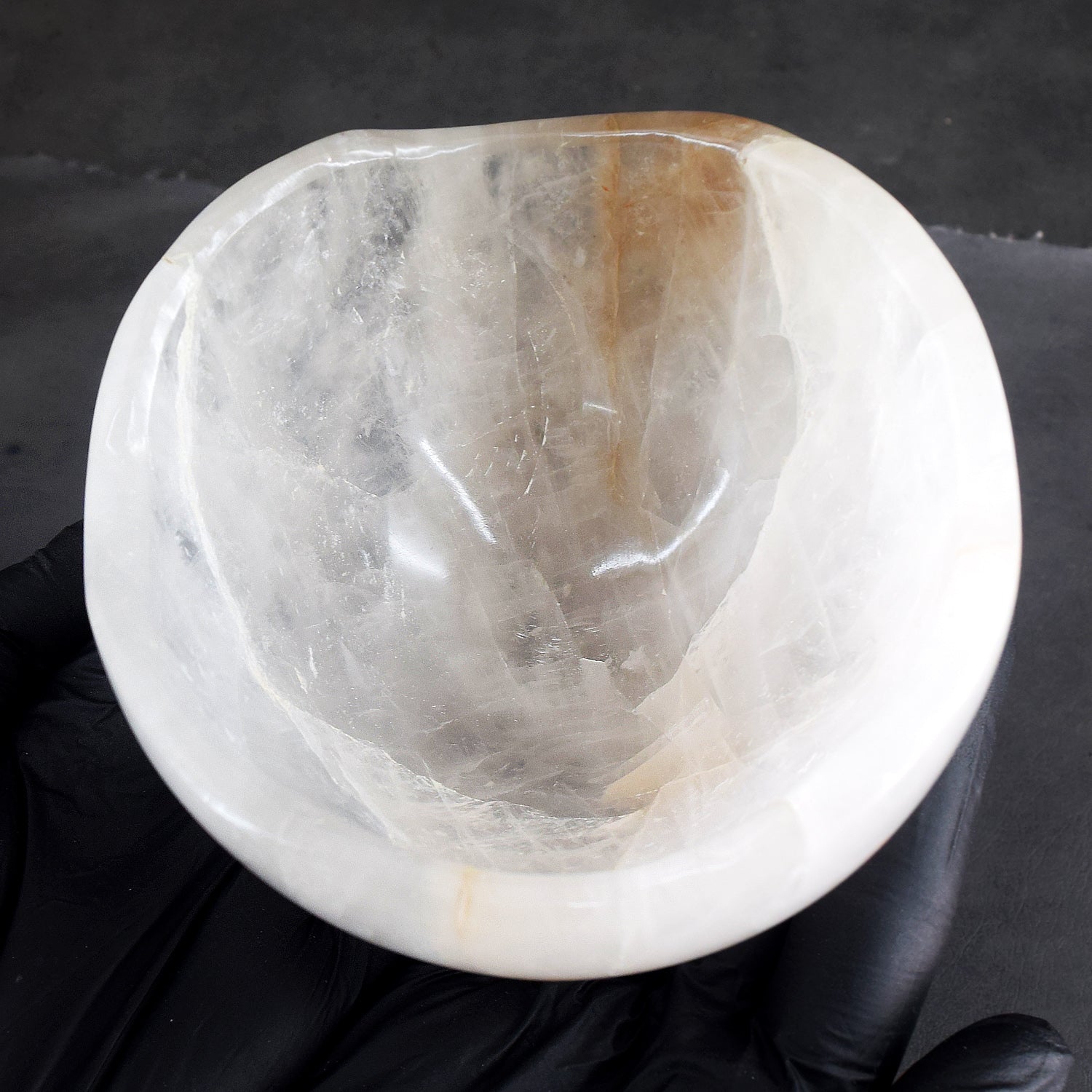 Very Attractive 3056.00 Carats Genuine White Quartz Hand Carved Crystal Gemstone Carving Big Bowl