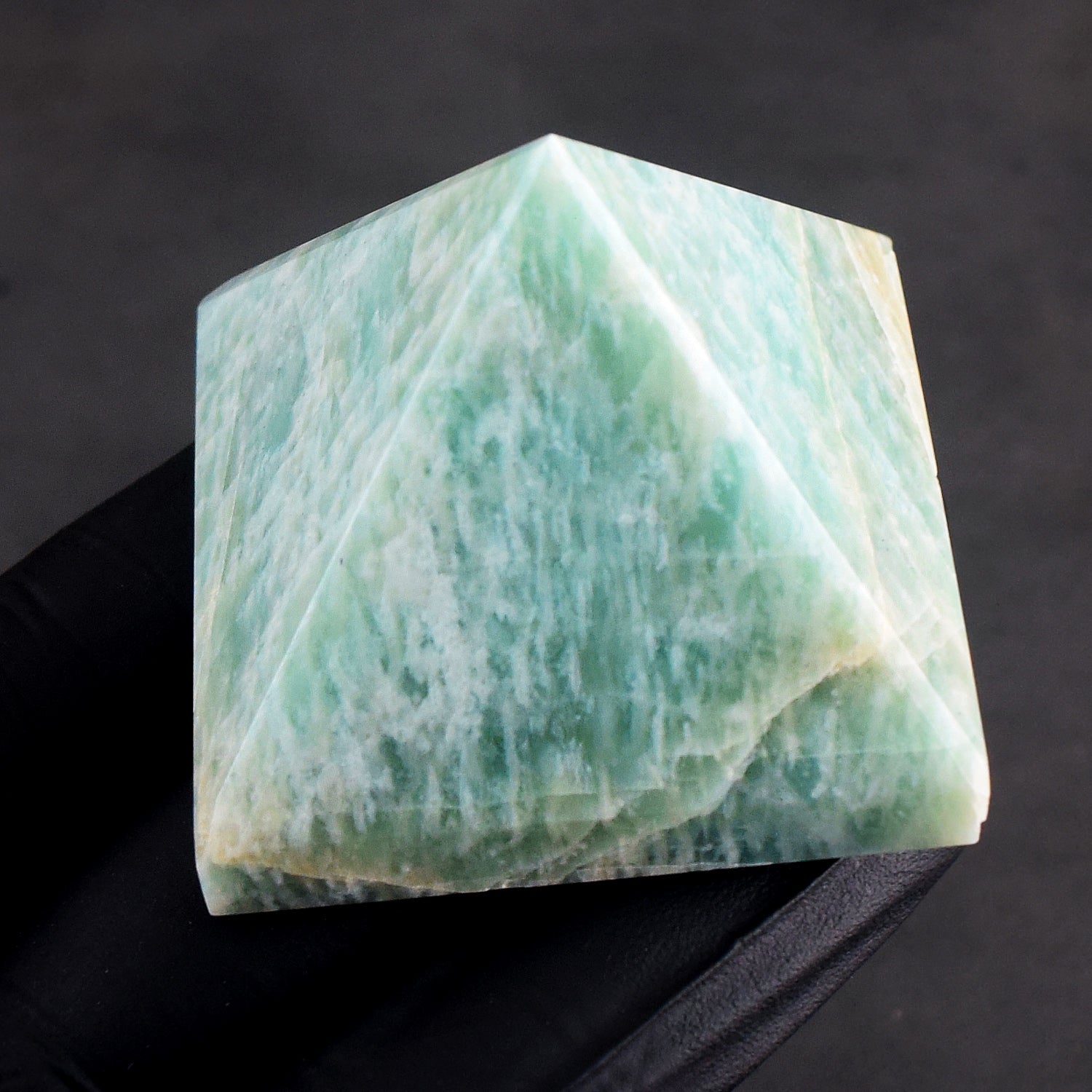 Couteous 470.00 Cts Genuine Amzonite Healing Crystal Specimen Premium Divine Pyramid