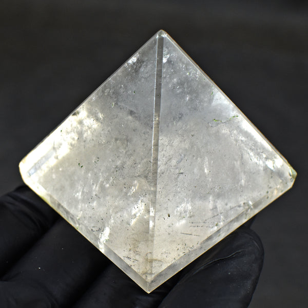 Radiant 441.00 Cts Exclusive White Quartz Healing Crystal Specimen Premium Pyramid