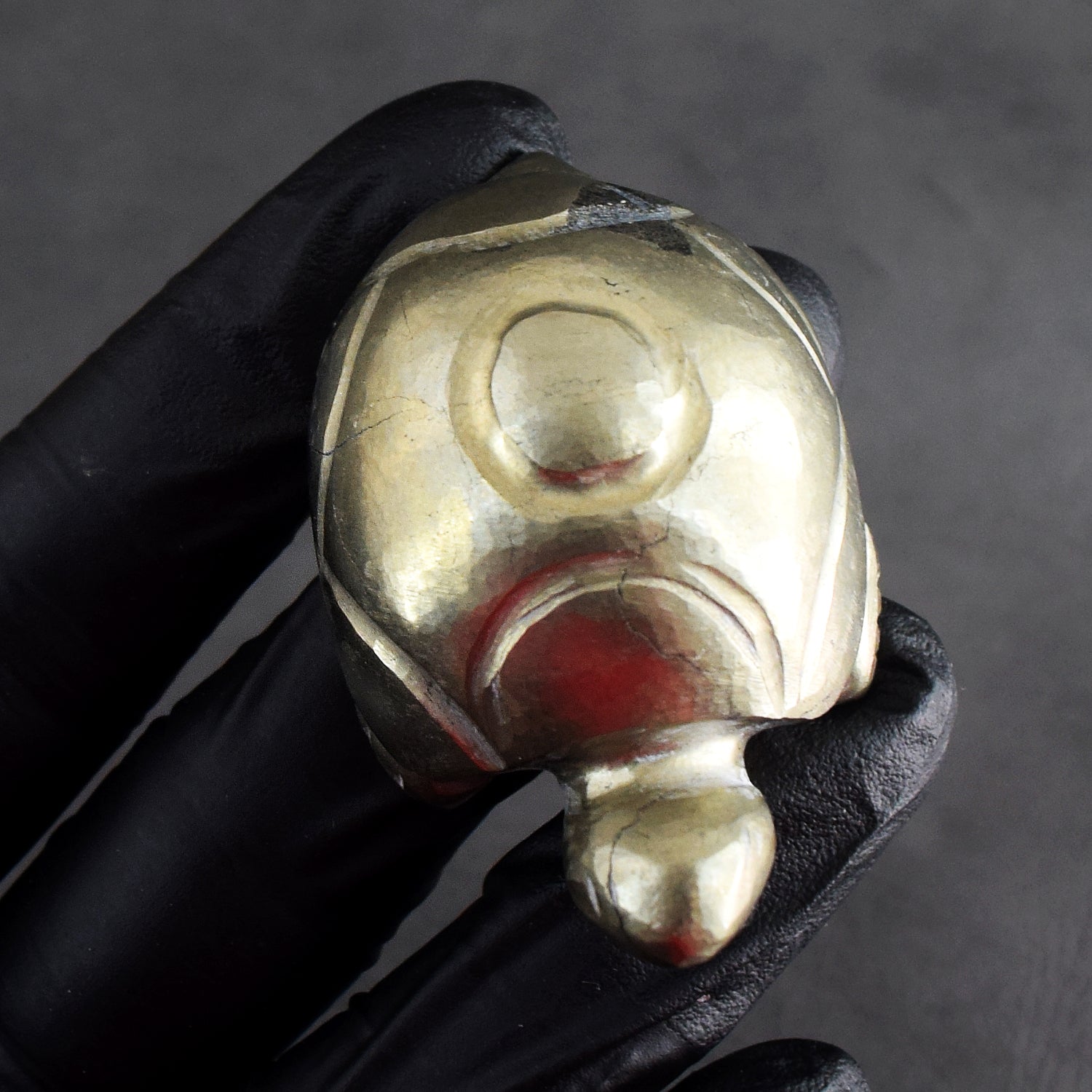 Optimistic 388.00 Cts Genuine Pyrite Hand Carved Premium Crystal Turtle Gemstone