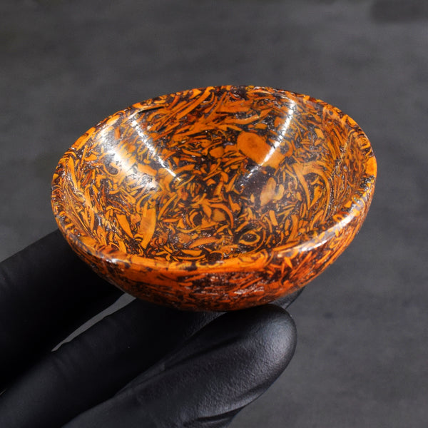 Awesome 185.00 Carats Genuine Golden Art Jasper Hand Carved Crystal Gemstone Carving Bowl
