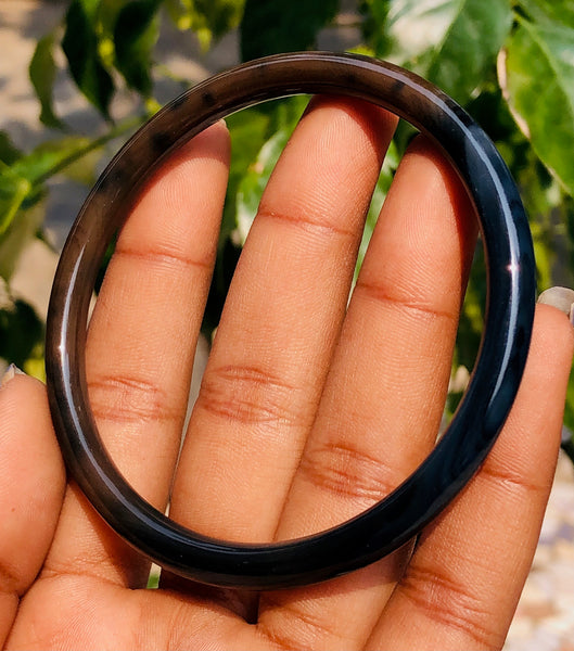 Impressive 78.00 Cts Genuine Black Agate Gemstone Crystal Specimen Premium Fancy Bangle