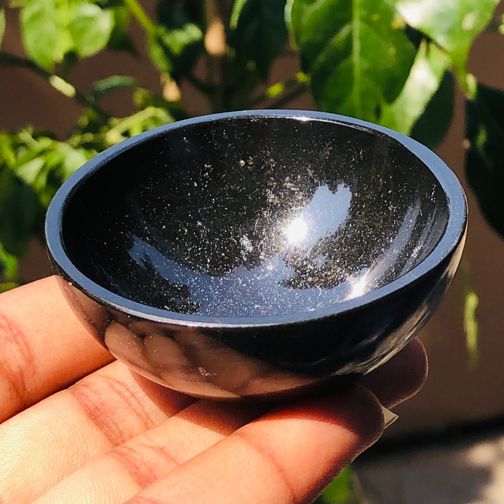 Natural 221.00 Carats Genuine Black Spinel Hand Carved Crystal Gemstone Carving Bowl